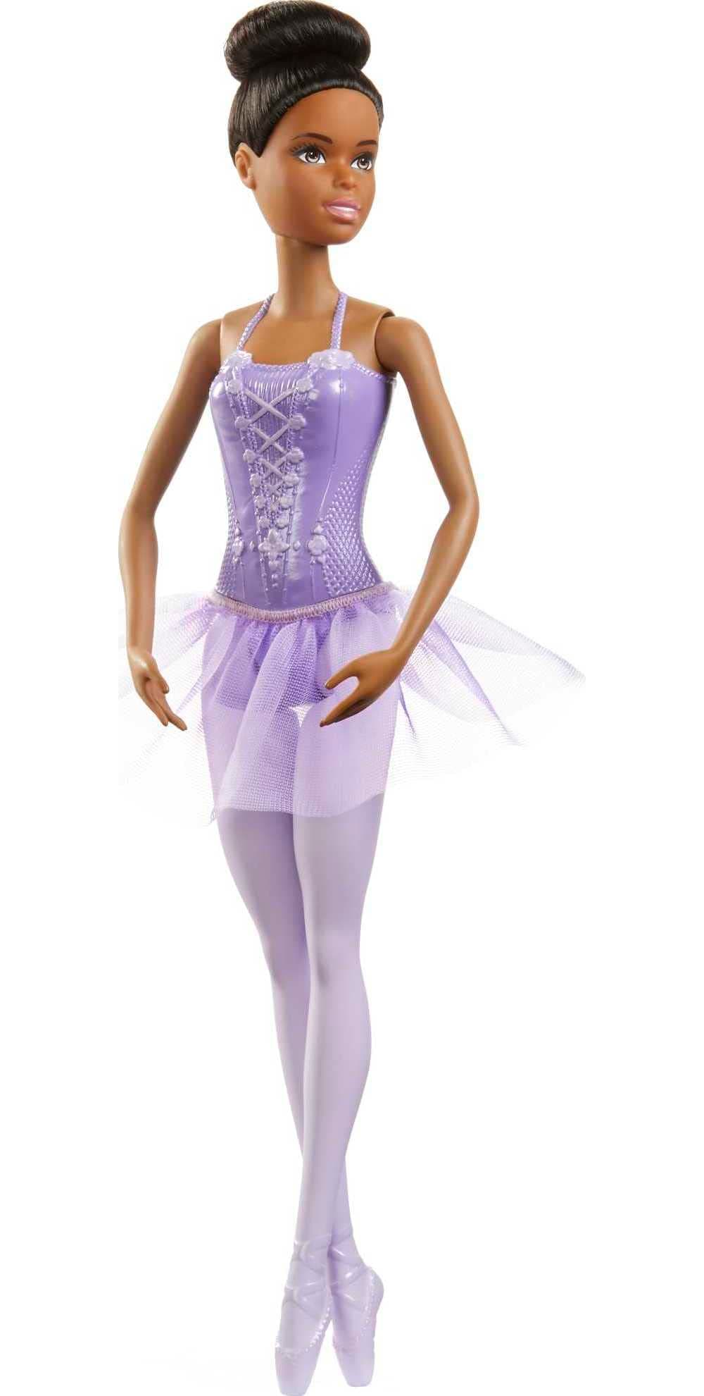 Barbie Ballerina Doll, Brunette Wearing Removable Purple Tutu, Sculpted Toe Shoes & Ballet Arms