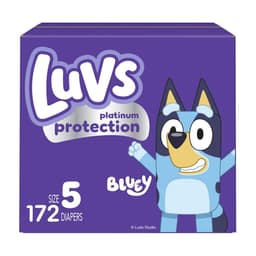 Luvs Diapers - Size 5, 172 Count, Bluey Platinum Protection Baby Diaper Size 5 172