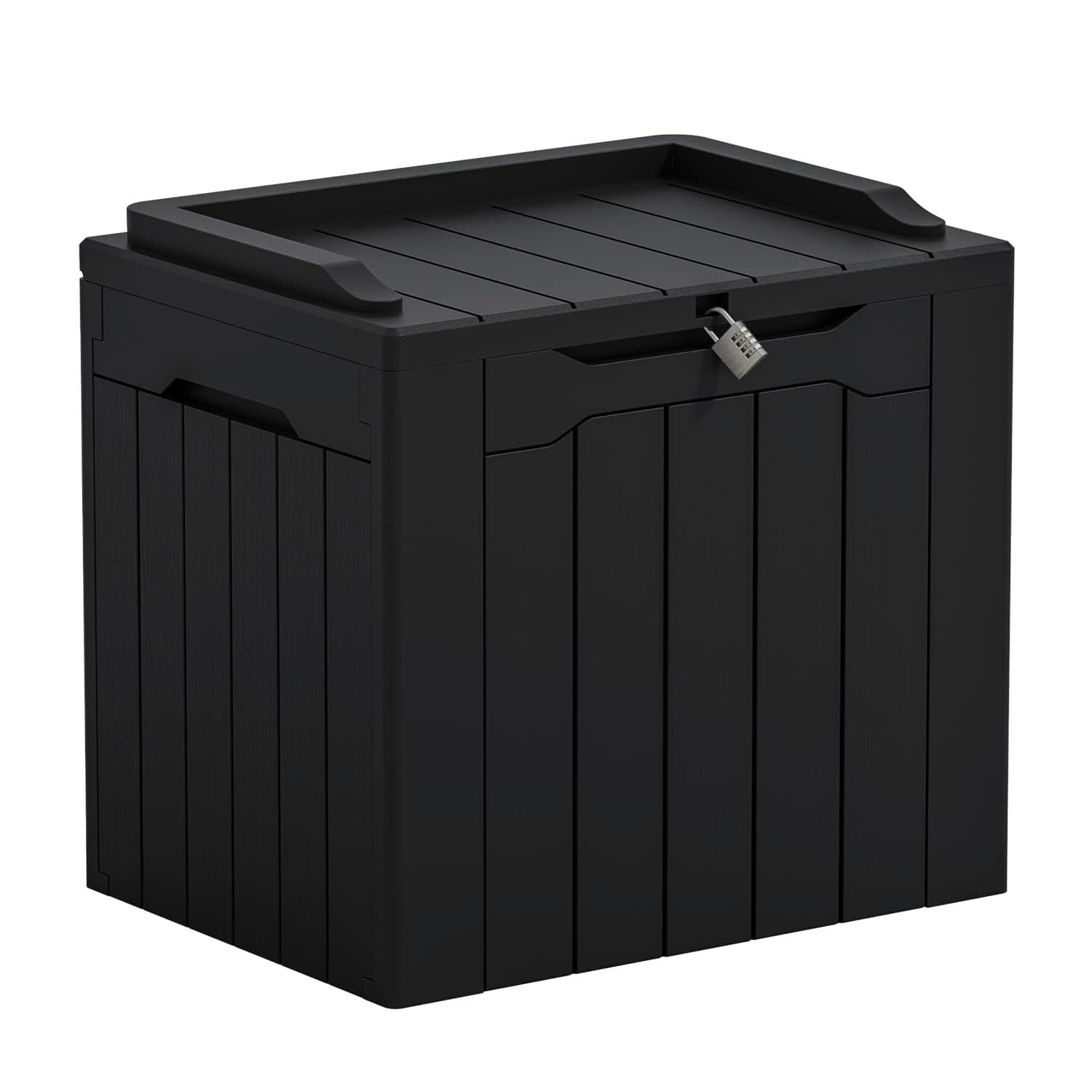 Greesum Outdoor Storage Box 31 Gallon Storage Box with Lid for Patio Furniture, Garden Tools, Pool Supplies, Waterproof and UV Resistant, Lockable, Dark Black 31 Gallon Dark Black