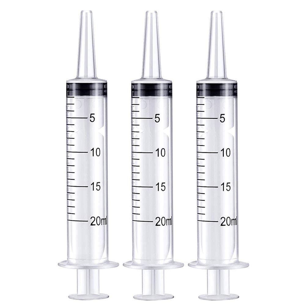 20ml Syringe, for Scientific Labs, Feeding Pets, Liquid Measurement and Dispensing, 3 Pack