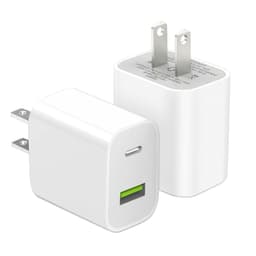 2 Pack USB C Charger Block, Dual Port Type C Wall Charger Fast Charging 20W Power Adapter Cube for iPhone 14/14 Pro/14 Pro Max/14 Plus/13/12/11, XS/XR/X, iPad, Samsung, More White