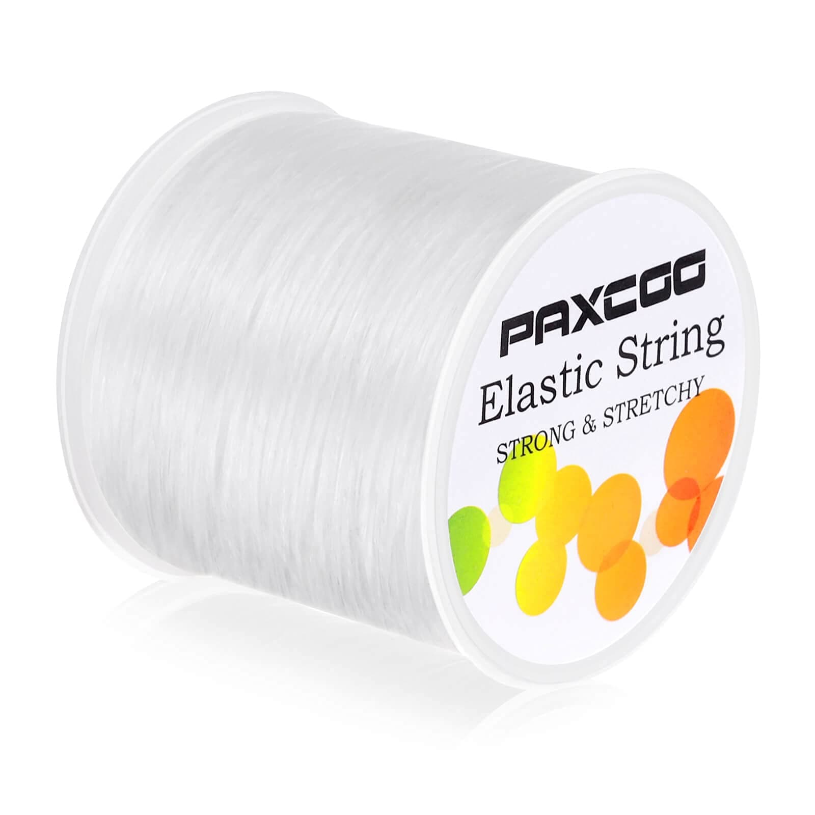 Paxcoo 1mm Elastic Bracelet String Cord Stretch Bead Cord for Jewelry Making and Bracelet Making White 1 MM White