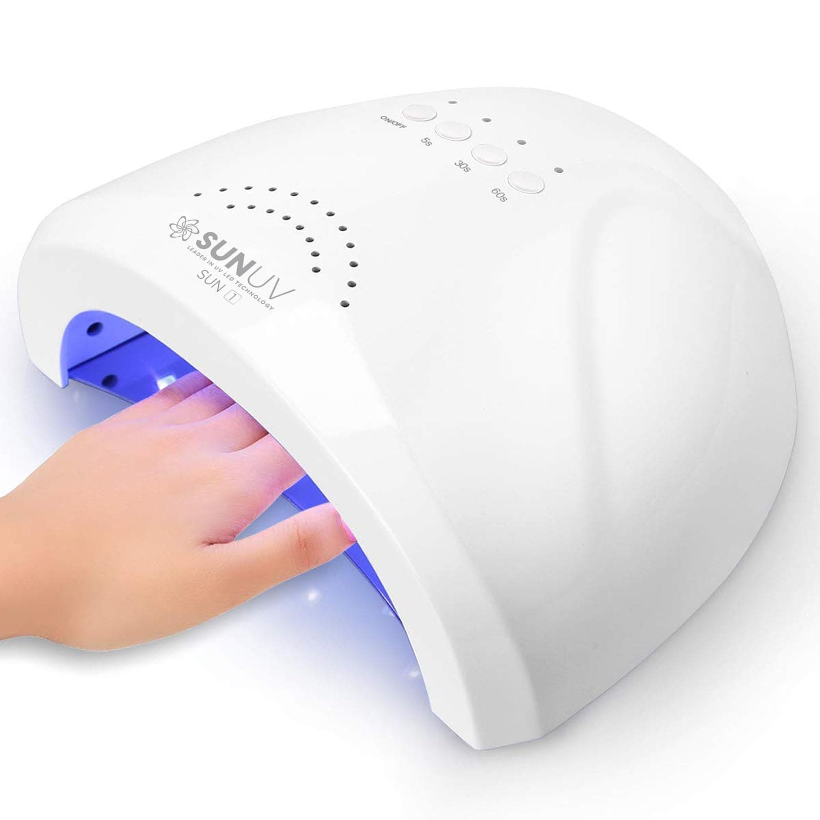 SUNUV UV LED Nail Lamp, Gel Light for Nail Polish UV Dryer with 3 Timers SUNone White A-white