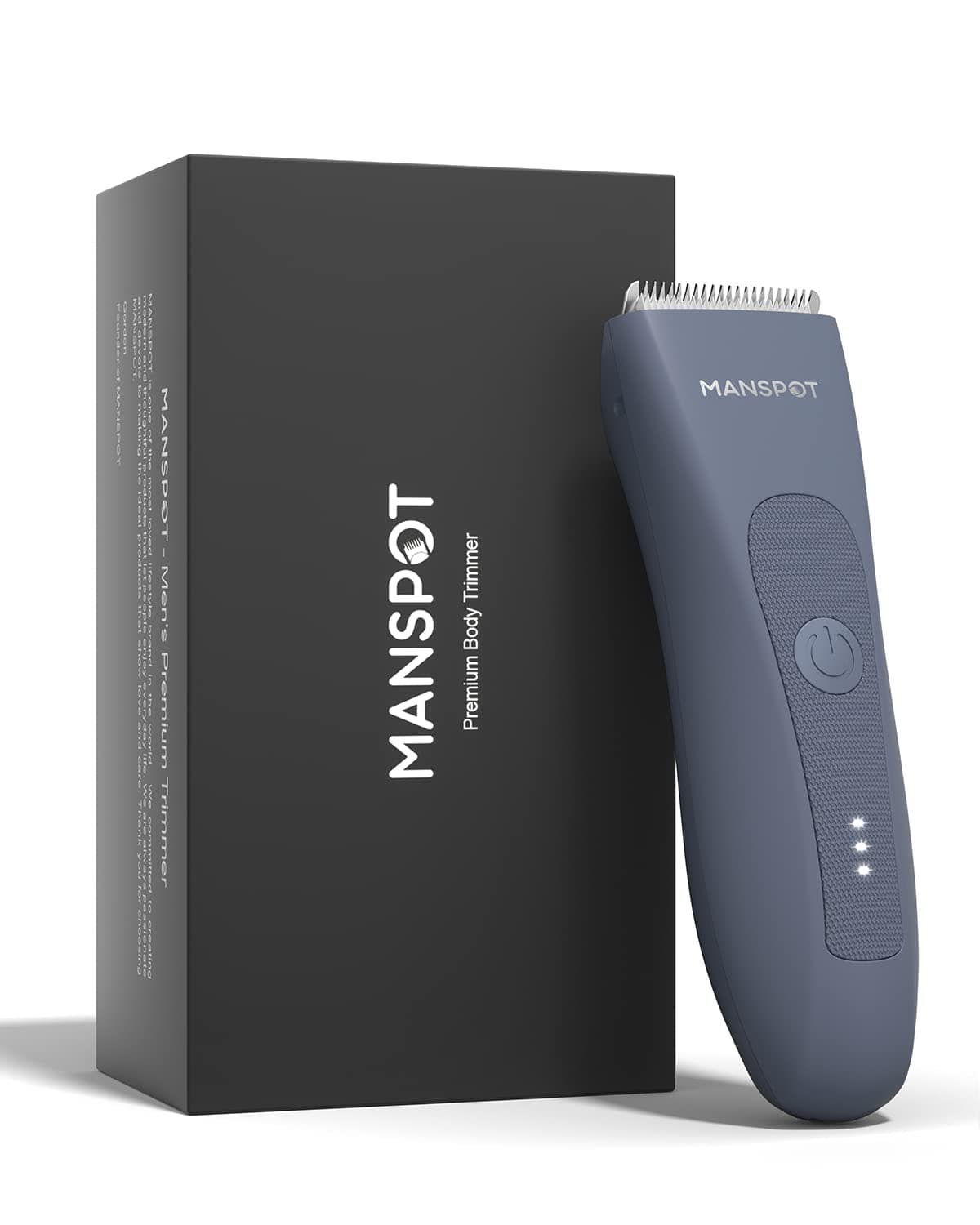 MANSPOT Electric Groin Hair Trimmer Hair Finishing Trimmers, Men's Shaving & Grooming Sets Kit with 4 Guards and Replaceable Ceramic Blade Heads,Waterproof Wet/Dry Trimmer,90 Minutes Shaving Tools Airy Blue