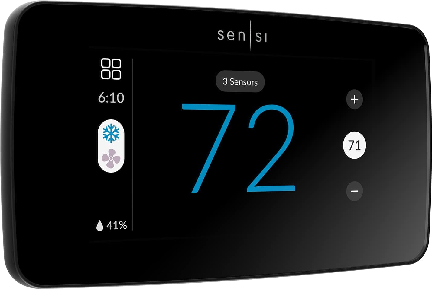 Sensi Touch 2 Smart Thermostat with Touchscreen Color Display, 100 Years of Expertise, Programmable, Wi-Fi, Data Privacy, Easy DIY, Works with Alexa, Energy Star Certified, ST76, C-Wire Required Black Beveled Edge Thermostat