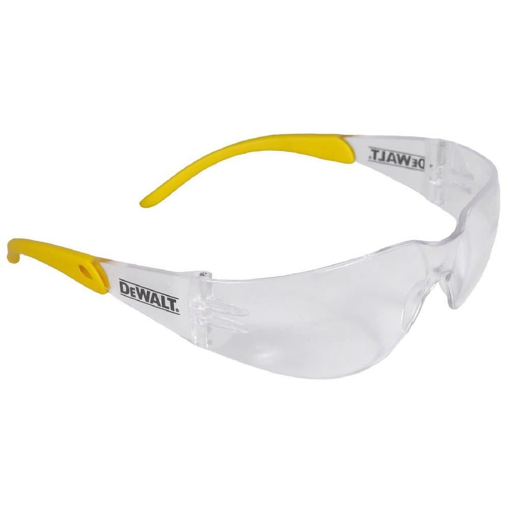 DEWALT DPG54-1C Protector™ Protective Eyewear – ANSI Z87.1+ Impact Rated – Lightweight Universal-Fit Frame – Flexible Rubber Temples – Clear Lens – 1 Pair