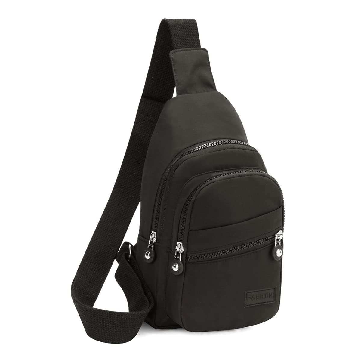 EVANCARY Small Sling Bag for Women Men, Sling Backpack Chest Daypack Crossbody Bag for Travel Outdoor Hiking Black