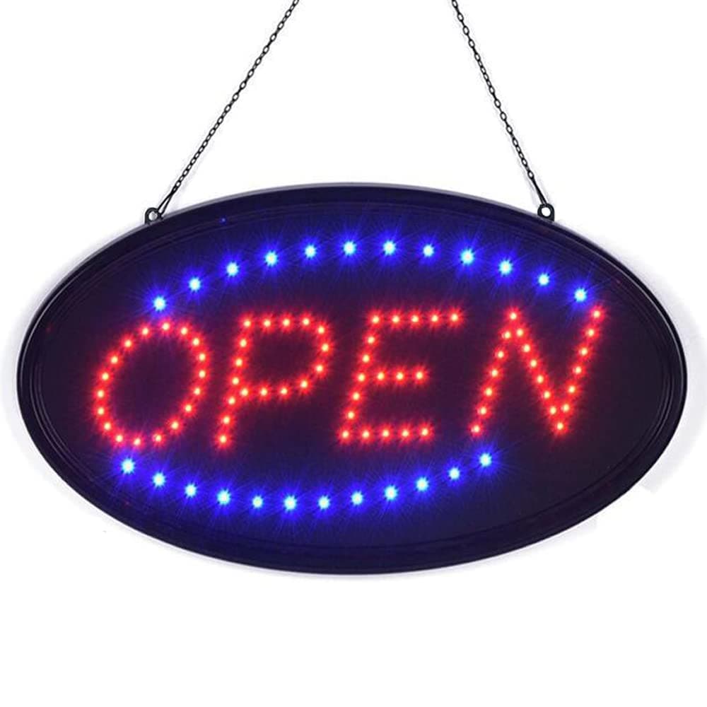 KEBE LED Open Sign, 19"x10" Bright High Visibility Advertisement Board Electric Display Sign Flashing Light for Business Walls Window Bar Shop Hotel, Two Modes