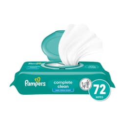 Pampers Baby Wipes, Complete Clean Baby Fresh Scented Wipe, Gently Cleans Head to Toe, 72 Total (1 Flip-Top Packs) Baby Fresh 72 Count (Pack of 1)