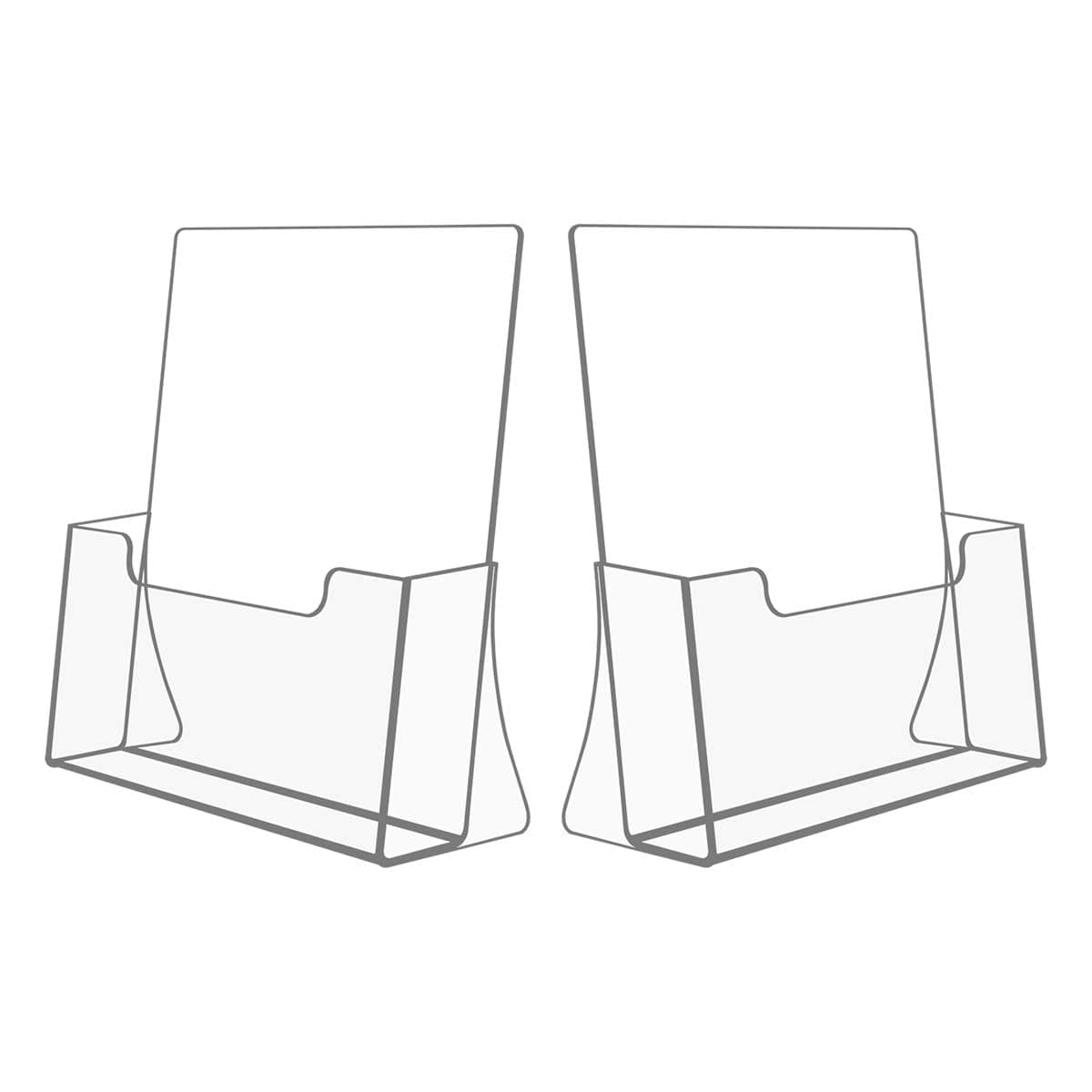 NIUBEE Acrylic Brochure Holder 8.5 x 11 inches 2 Pack, Clear Acrylic Literature Holder Plastic Flyer Display Stand, Acrylic Countertop Organizer for Magazine, Pamphlet, Booklets, Menu, Journals 8.5" x 11" 2 Pack