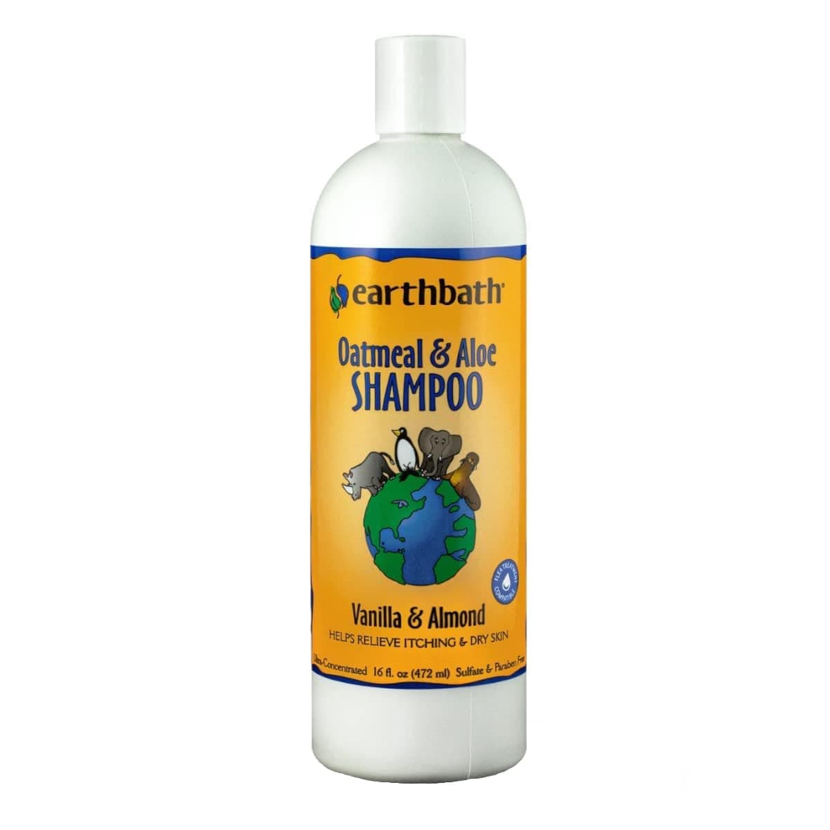 earthbath, Oatmeal & Aloe Dog Shampoo - Oatmeal Shampoo for Dogs, Itchy, Dry Skin Relief, Dog Wash, Made in USA, Cruelty Free Pet Shampoos - Vanilla & Almond, 16 Oz (1 Pack) 16 Ounce (Pack of 1)