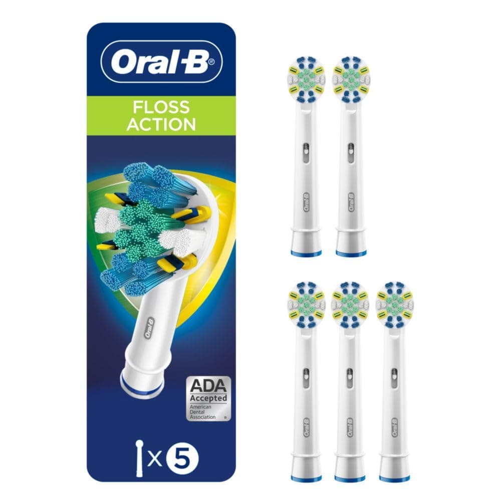 Oral-B FlossAction Electric Toothbrush Replacement Brush Heads Refills, 5 Count 5 Count (Pack of 1)