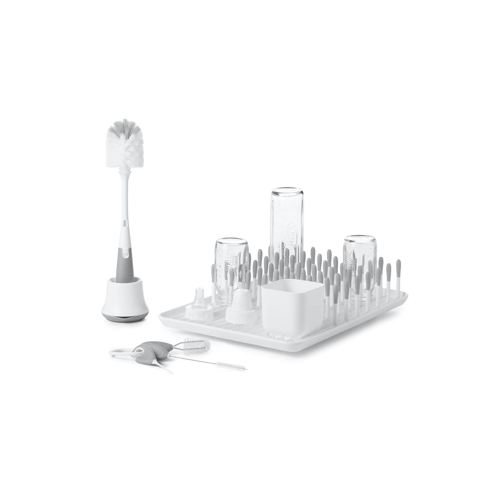 OXO Tot Bottle & Cup Cleaning Set, Gray Cleaning and Drying Set