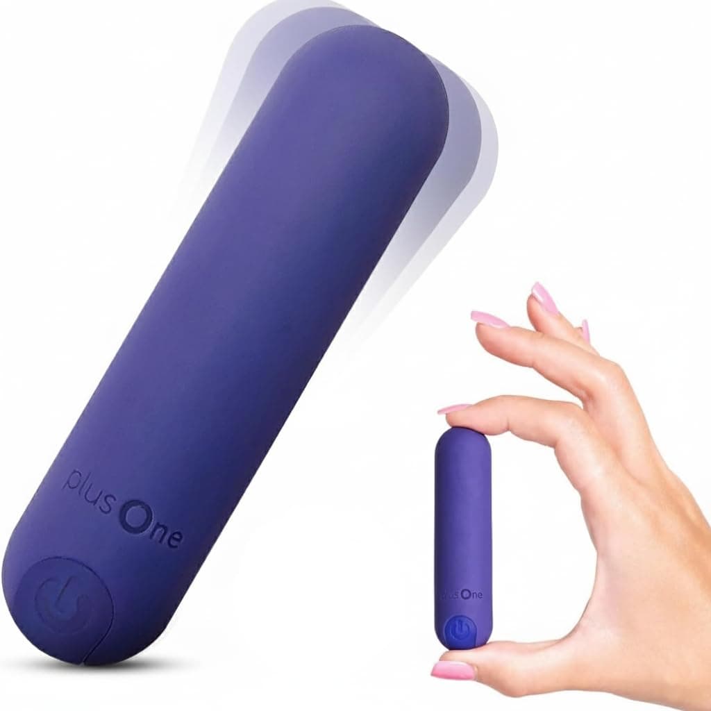 plusOne Bullet Vibrator for Women, Mini Vibrator Made of Body-Safe Silicone, Fully Waterproof, USB Rechargeable, Sex Toy Personal Massager with 10 Vibration Settings, Purple Purple Mini
