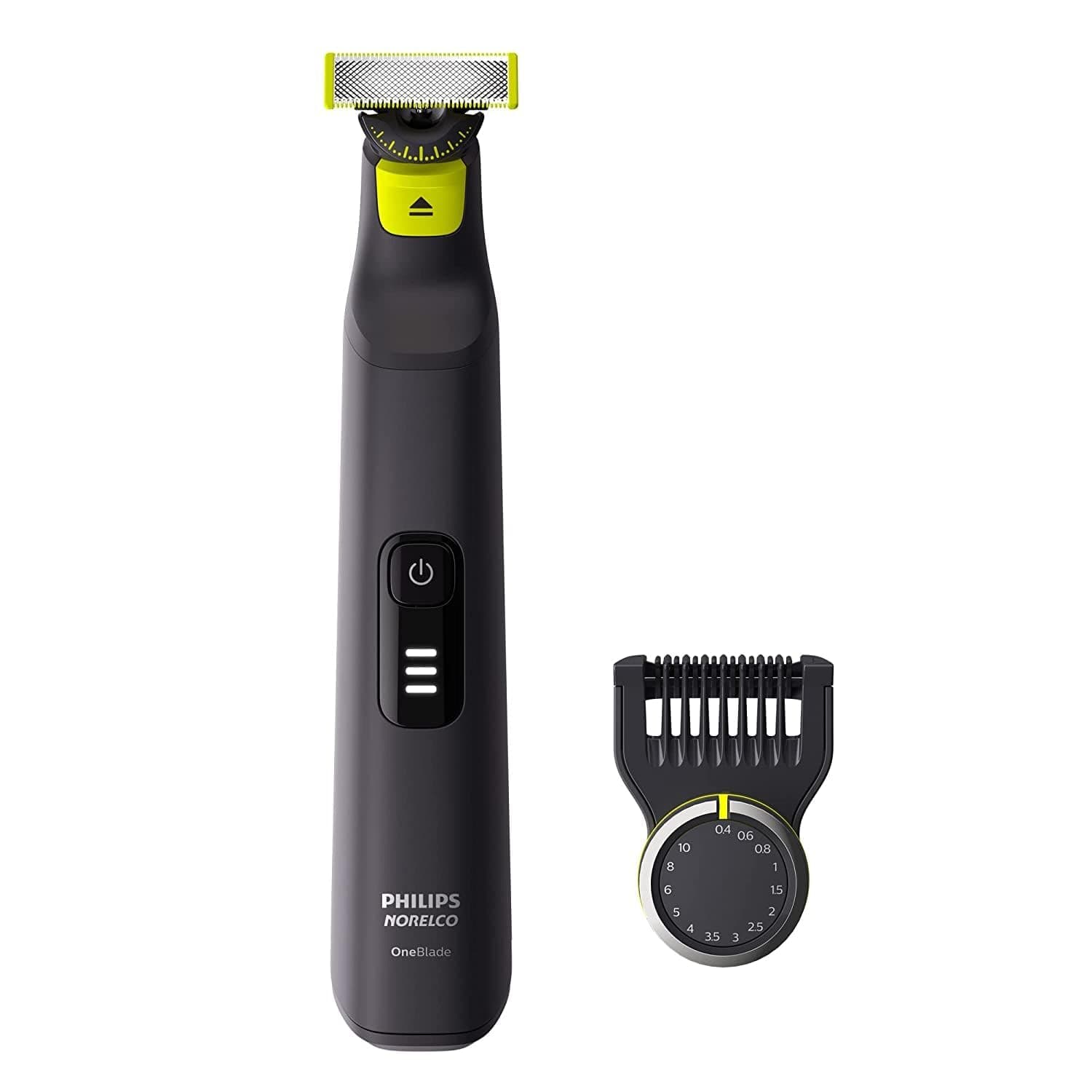 Philips Norelco OneBlade 360 Pro Hybrid Electric Shaver & Trimmer, with 12-in-1 Comb, QP6531/70 OneBlade 360 Pro Black/Lime Green