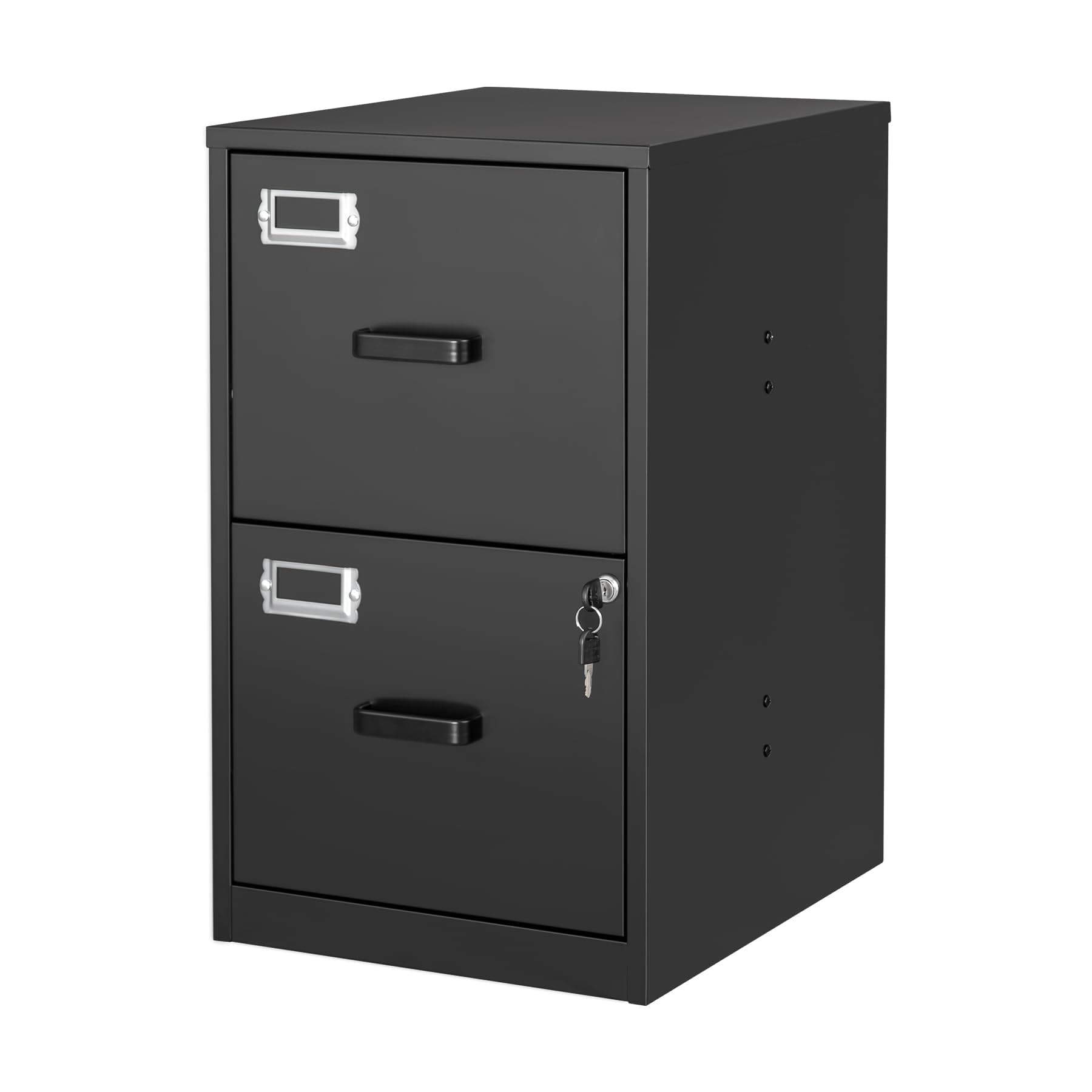 2 Drawer File Cabinet with Lock Vertical Filing Storage Cabinet Office Home Steel Vertical File Cabinets for Letter Size File Cabinet Locked,Assembly Required Black 2 Drawers-Light-duty