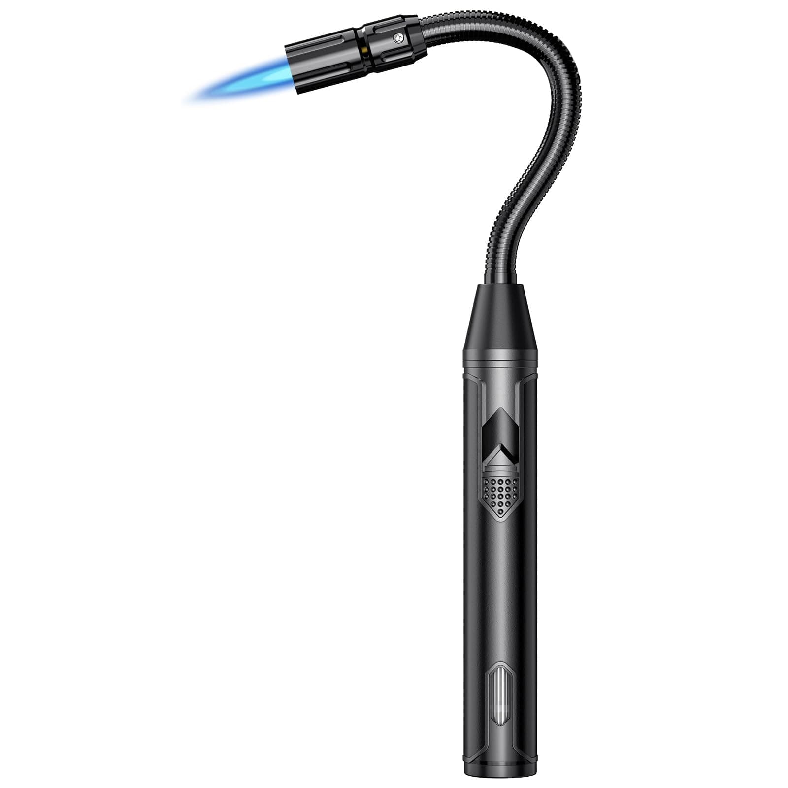 Torch Lighter Refillable Butane Lighter Long Flexible Neck Multipurpose Lighter for Candles Grill BBQ Fireplaces Kitchen Camping (No Prefilled) Black