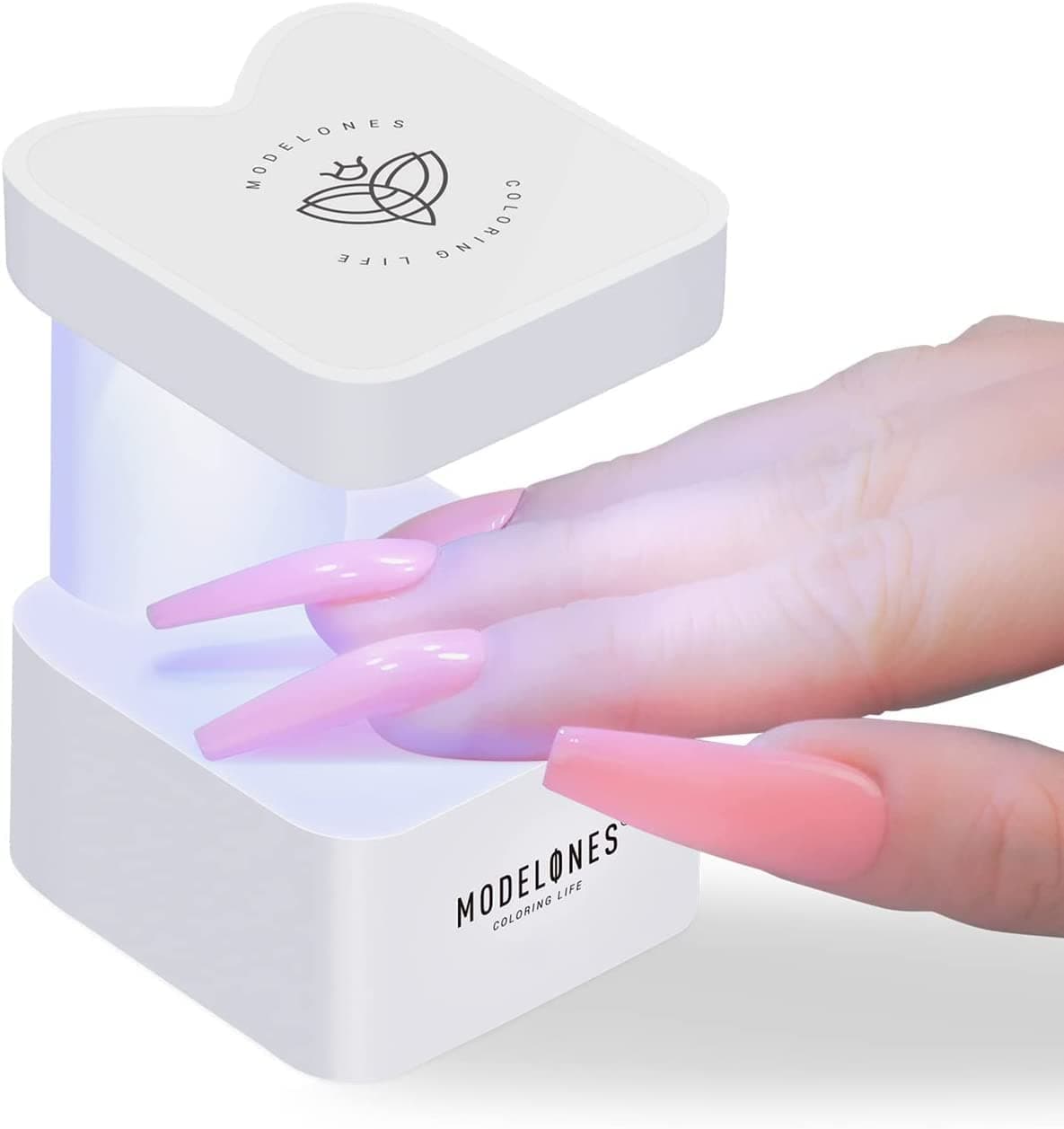 modelones Mini UV Light for Gel Nails, UV Nail Lamp, Nail Light with 2 Timers for Fast Curing Gel Polish Nails Extension, Portable LED USB Flash Cure Lamp for Travel White