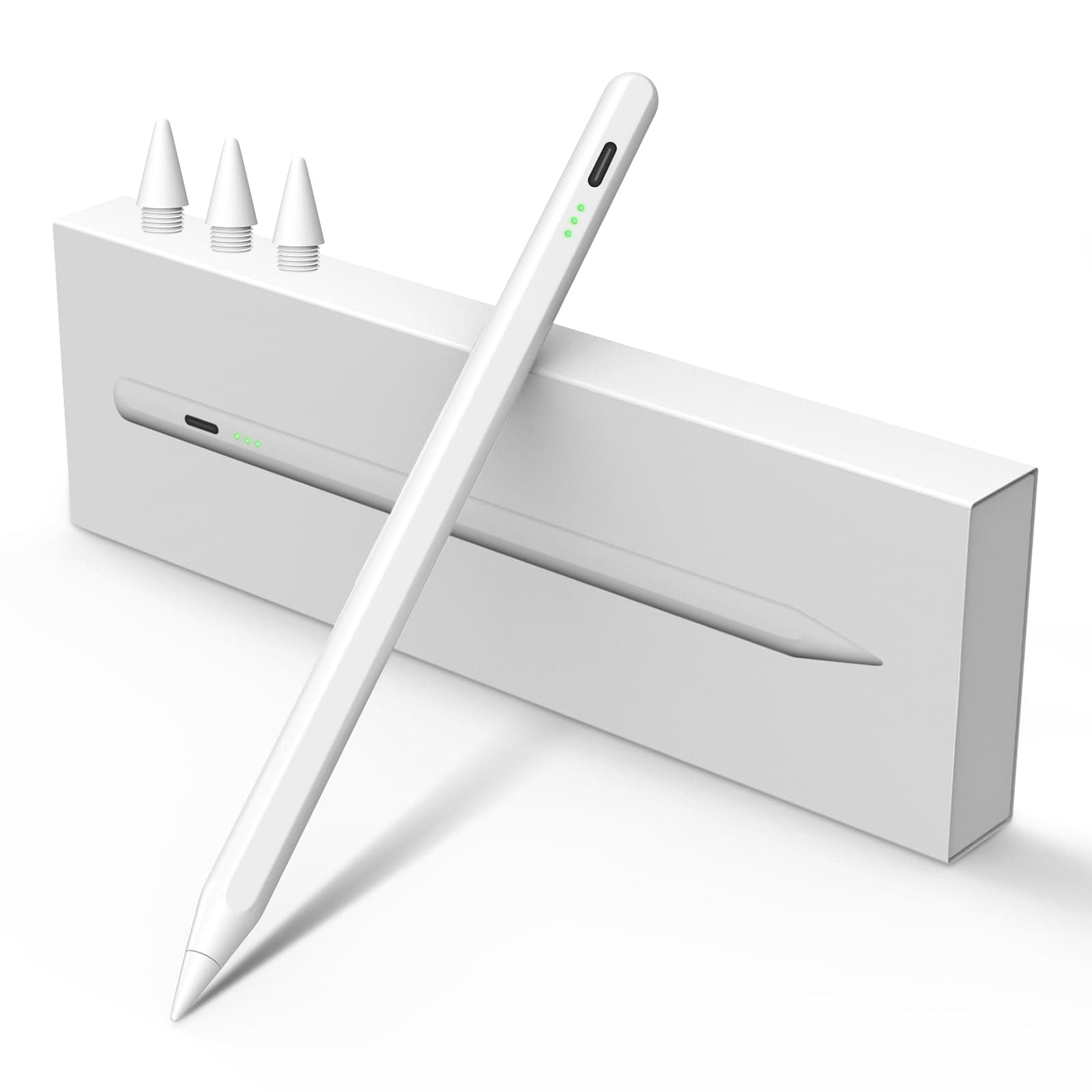Stylus Pen for iPad Pencil 10th Generation, 2X Fast Charge Apple Pencil with Tilt Sensitivity & Palm Rejection, Compatible with 2018-2025 iPad 6-11th, Pro 12.9/11/13"/ M4, Air 3/4/5/M2/M3, Mini 5/6 1 Pack A-White