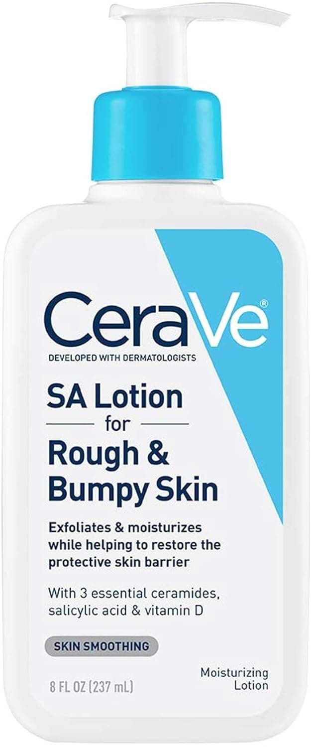CeraVe SA Lotion for Rough & Bumpy Skin, Vitamin D, Hyaluronic Acid, Lactic Acid & Salicylic Acid Lotion, Fragrance Free & Allergy Tested, 8 Ounce 8 Ounce (Pack of 1)