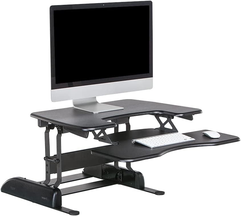 Vari VariDesk Pro Plus 30 Height Adjustable Standing Desk Converter for Home Office - Sit to Stand Desk with 11 Height Settings, Spring-Assisted Lift, and Weighted Base - Fully Assembled, Black Black 30" - Pro Plus