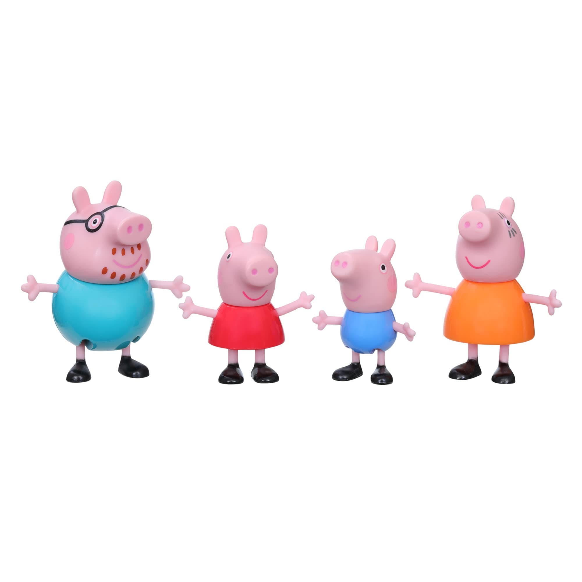 Peppa Pig Peppa's Adventures Peppa's Family Figure 4-Pack Toy, 4 Peppa Pig Family Figures in Iconic Outfits, Ages 3 and up Standard Packaging Toy