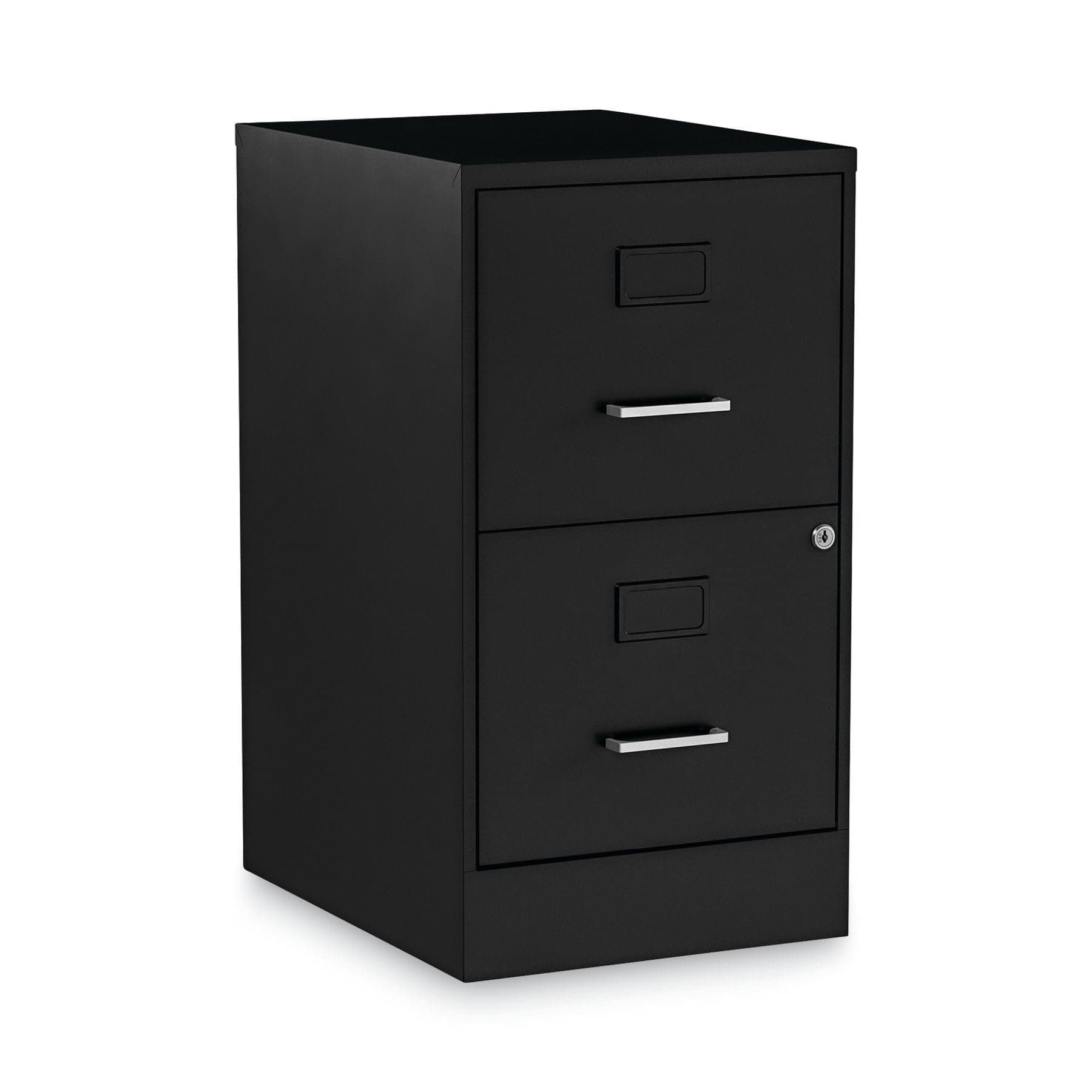 Alera Soho Vertical File Cabinet, 2 Drawers: File/File, Letter, Black, 14" X 18" X 24.1"