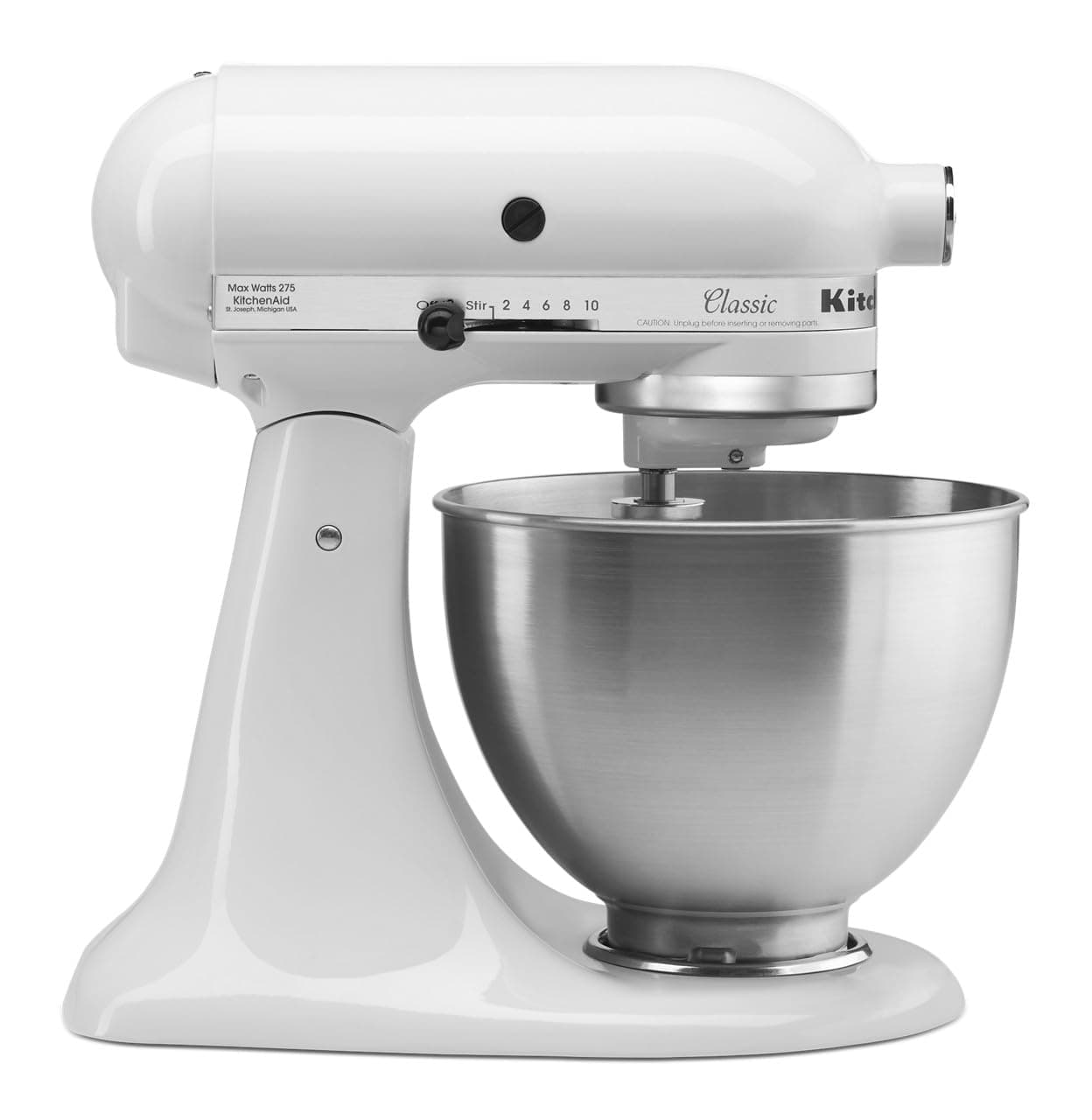 KitchenAid Classic Series 4.5 Quart Tilt-Head Stand Mixer K45SS, White White Mixer