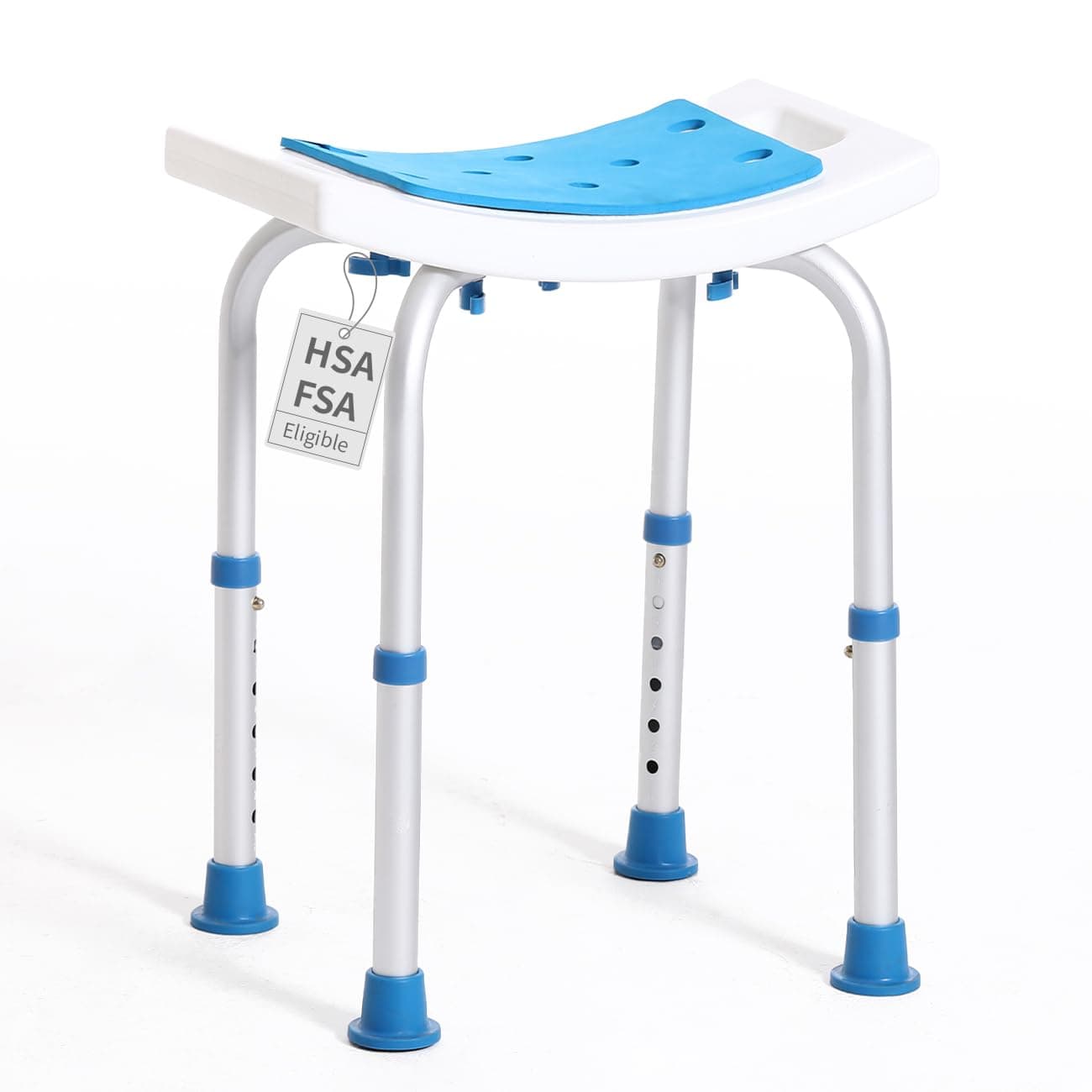 FSA/HSA Eligible Shower Chair for Inside Shower, Shower Stool for Insidetub, Tool-Free Assembly Shower Seat for Bathtub, Shower Bath Chairs for Seniors/Disabled by SOUHEILO Basic Rectangular Shower Stool