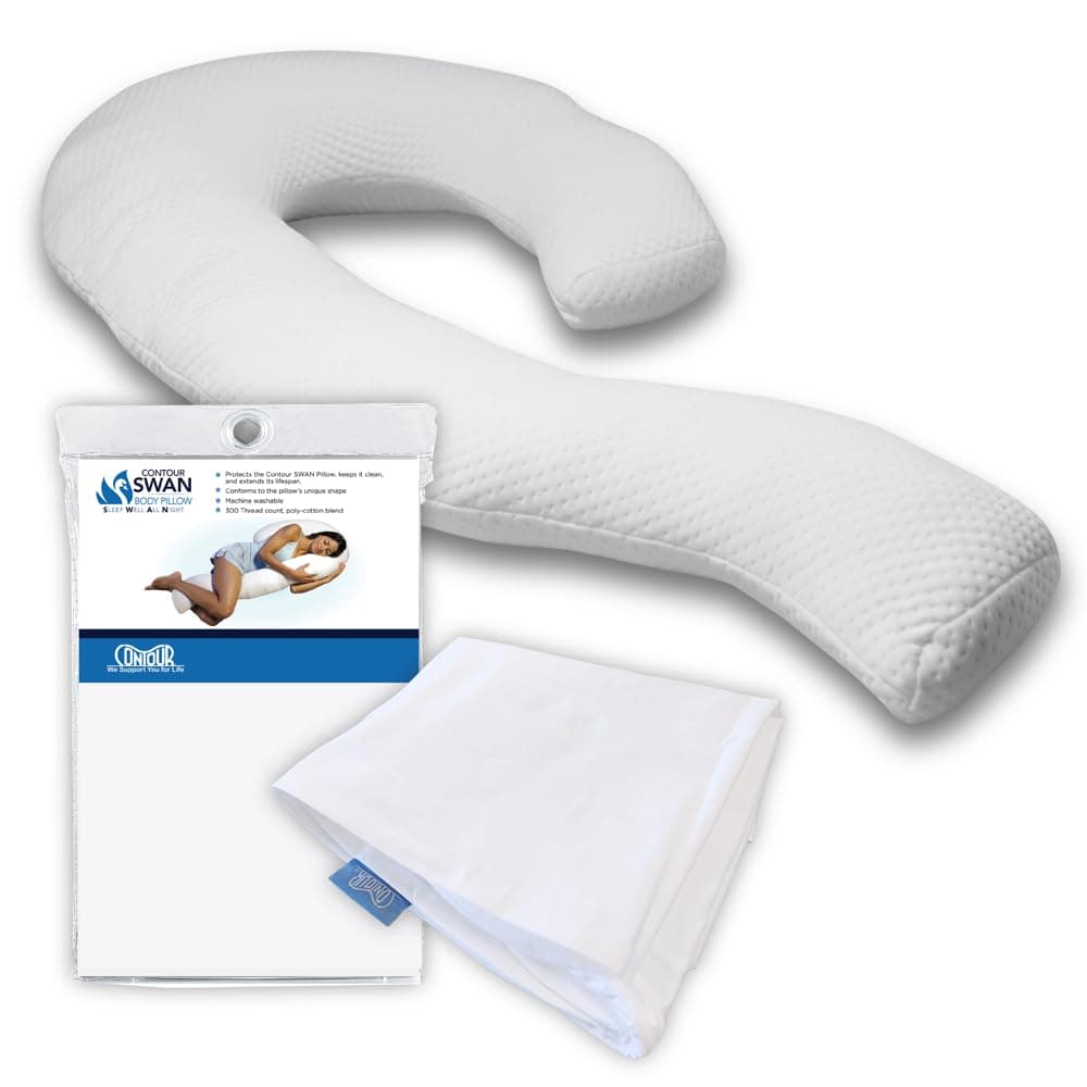 Contour Swan Body Pillow w/Pillowcase - As Seen on TV