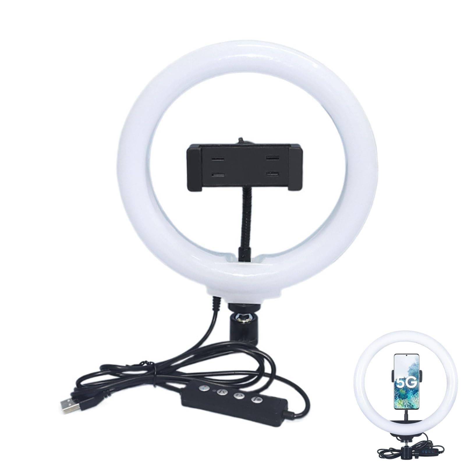 12 Inch Ring Light, 12W 160LED Circle Lights with Ball Head Phone Clip Selfie Ring Light 12W 12 Inch 160LED Ring Light for Makeup