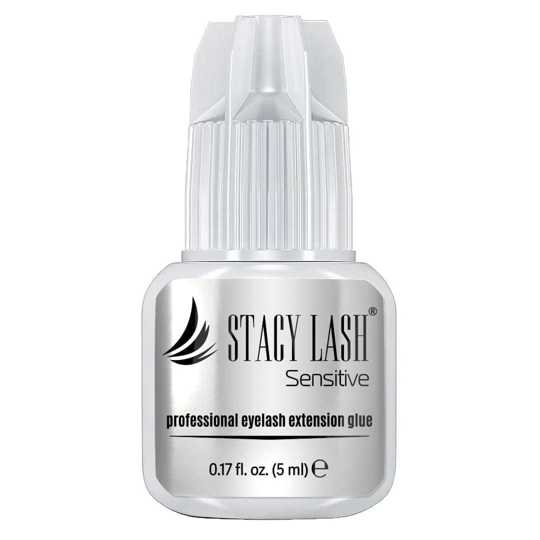STACY LASH Sensitive Eyelash Extension Glue 0.17fl.oz/5ml / 5-6 Sec Drying time/Retention – 4-5 Weeks/Black Adhesive/Professional Supplies 0.17 Fl Oz
