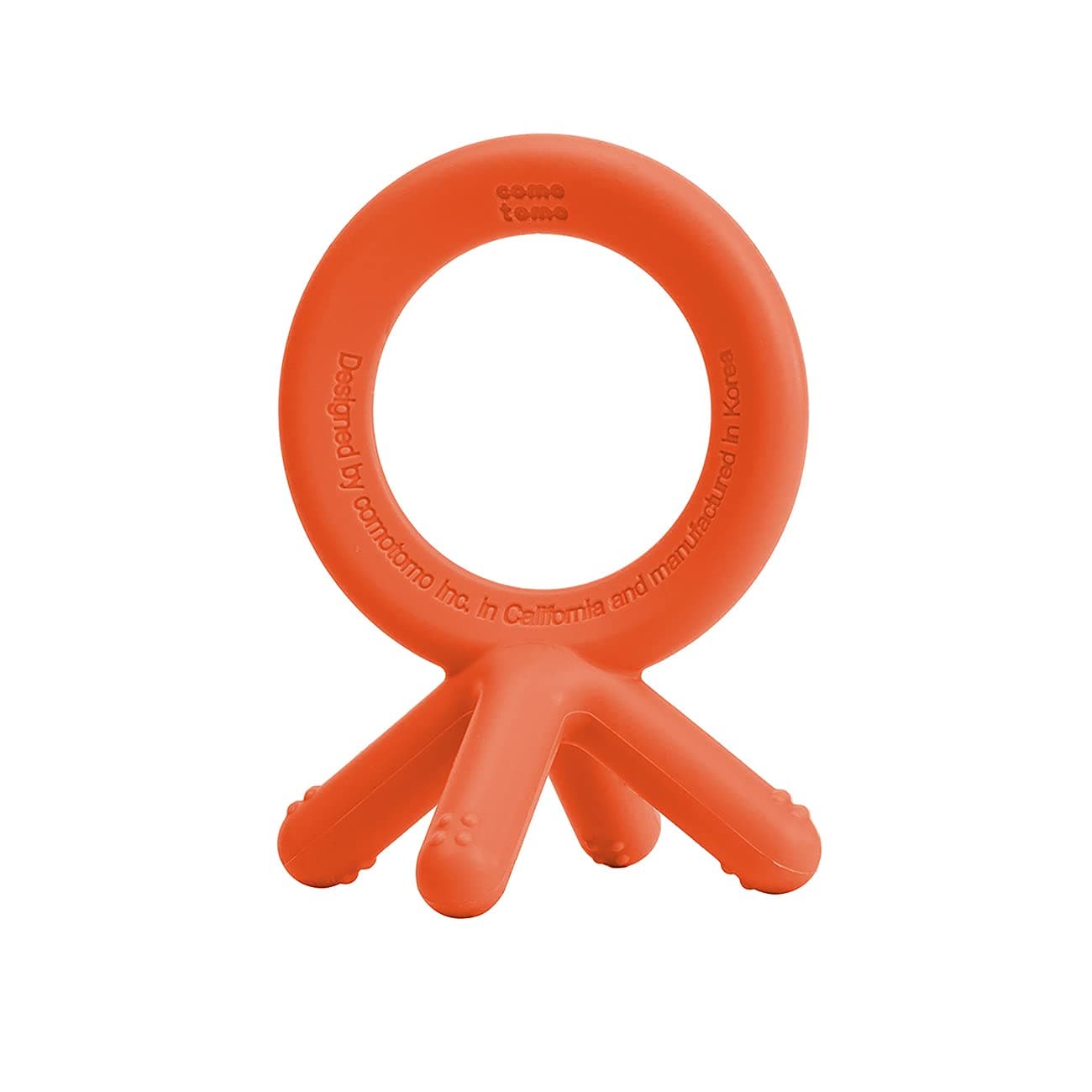 Comotomo Silicone Baby Teether, Orange Orange 1.75x1.75x3 Inch (Pack of 1)