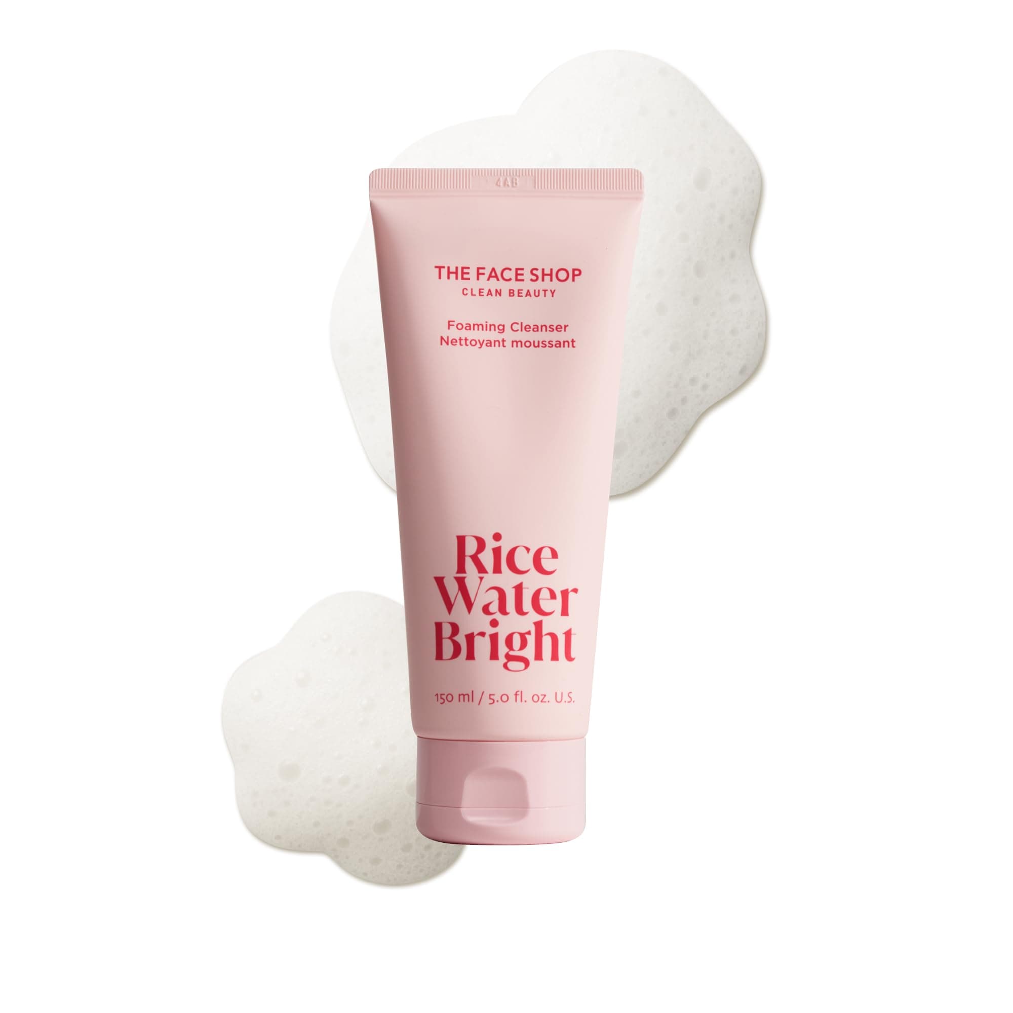 The Face Shop Rice Water Bright Foaming Facial Cleanser with Ceramide, Gentle Face Wash for Hydrating & Moisturizing, Vegan Face Cleanser, Makeup Remover, Korean Skin Care for All Skin Types, 150ml Rice & Floral 5 Fl Oz (Pack of 1)