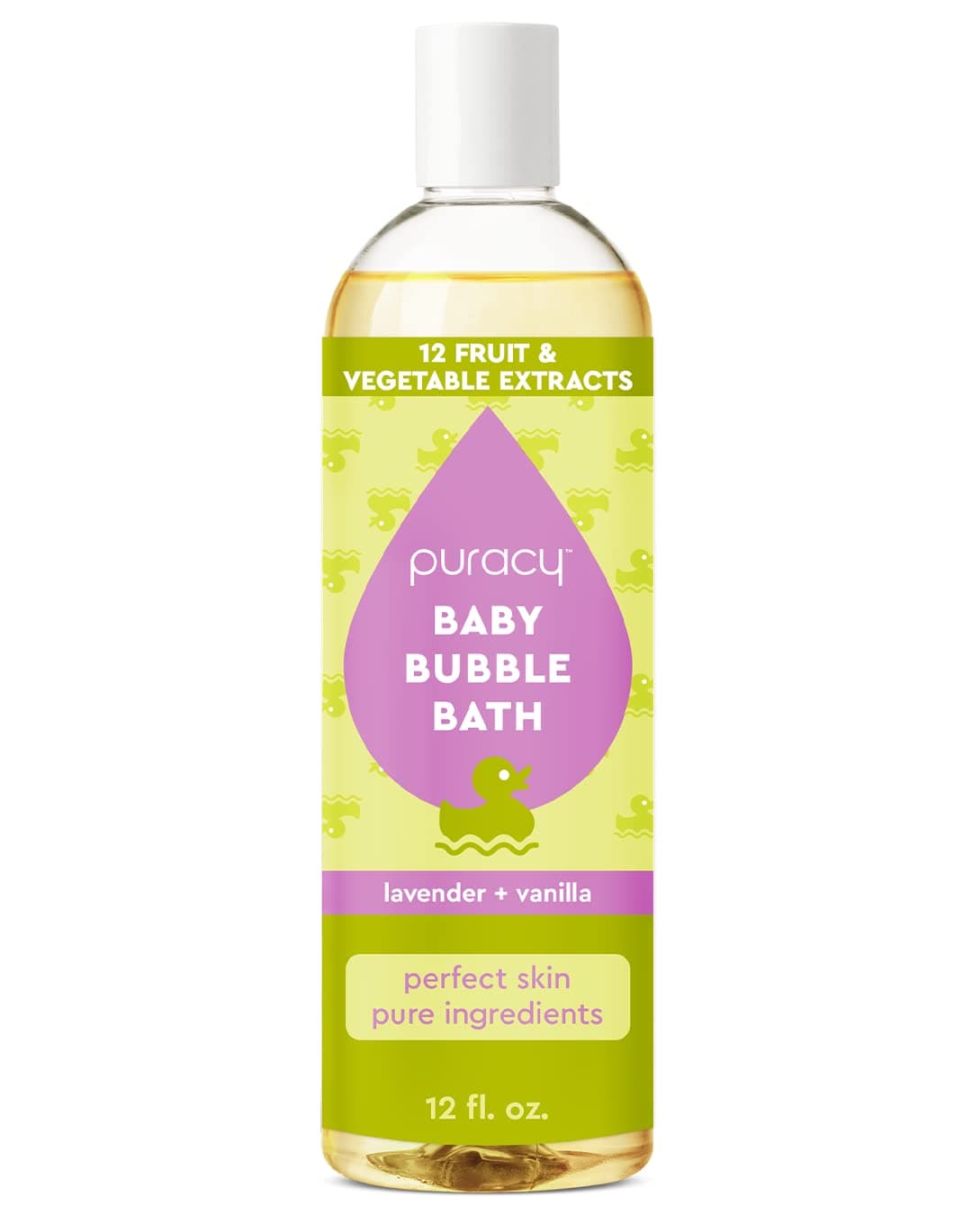 Puracy Bubble Bath for Children, Gently Scented with Real Lavender & Vanilla, 98.75% Natural Baby Bubble Bath, Plant-Based Moisturizers for All Skin Types, Tear-Free for Daily Use, 12 Fl Oz 12 Oz/355 ml (Pack of 1)