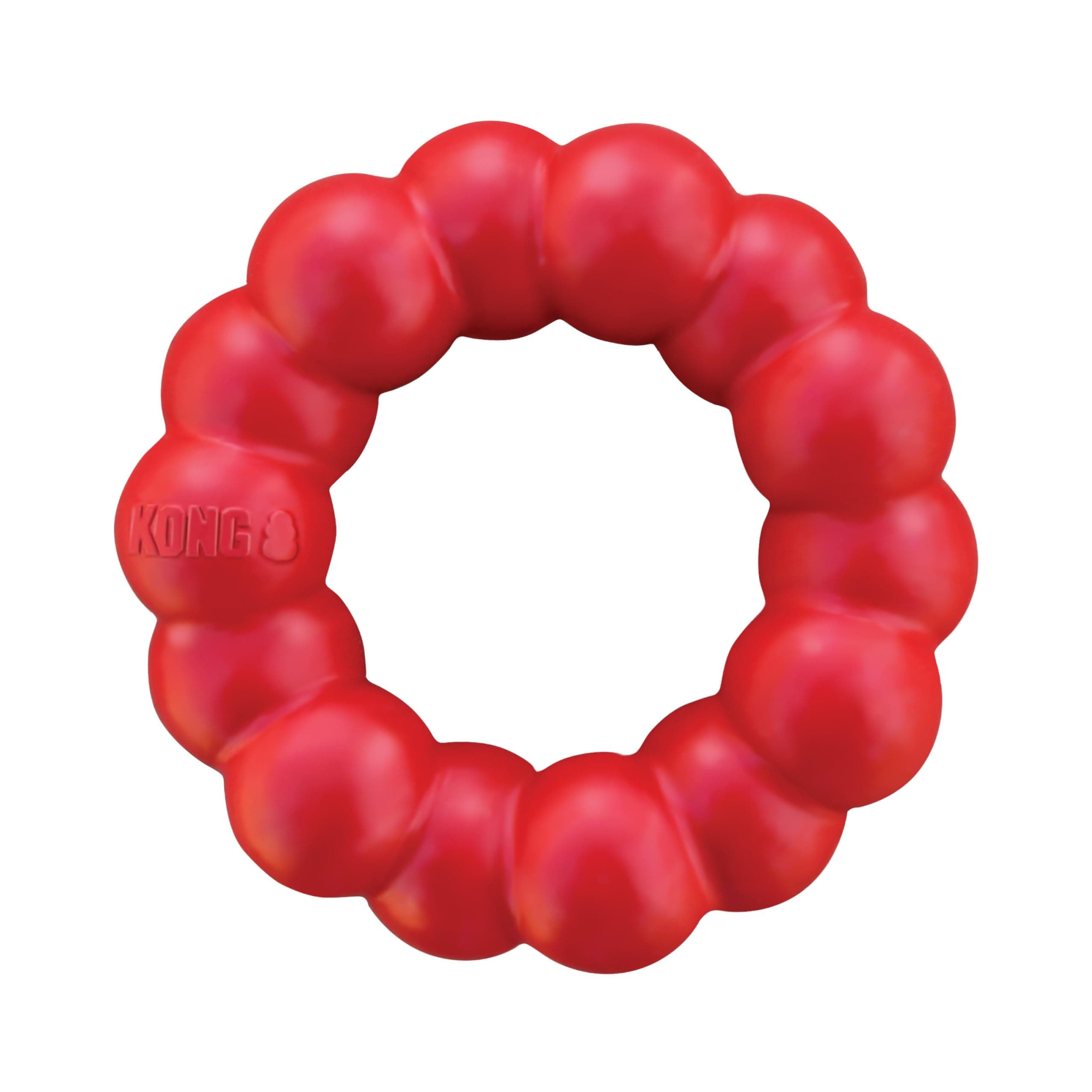 KONG Ring - Natural Rubber Ring Toy for Healthy Chewing Habits - Chew Toy Supports Dog Dental Health - Dog Toy Supports Instincts During Playtime - for Medium/Large Dogs Medium Standard Packaging
