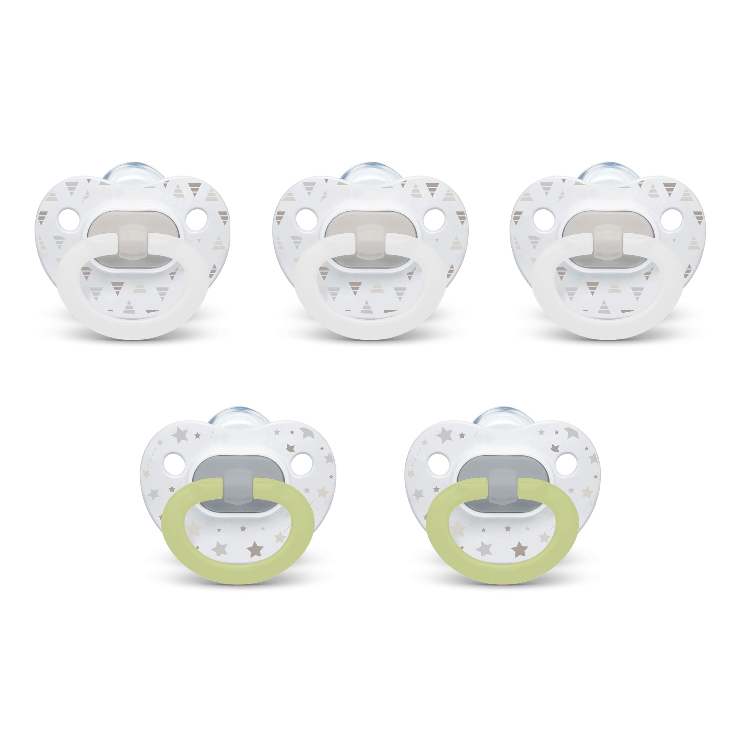 NUK Orthodontic Pacifiers, 6-18 Months, 5 Pack, Timeless Collection, Amazon Exclusive 6-18 Months 5 Pack Neutral