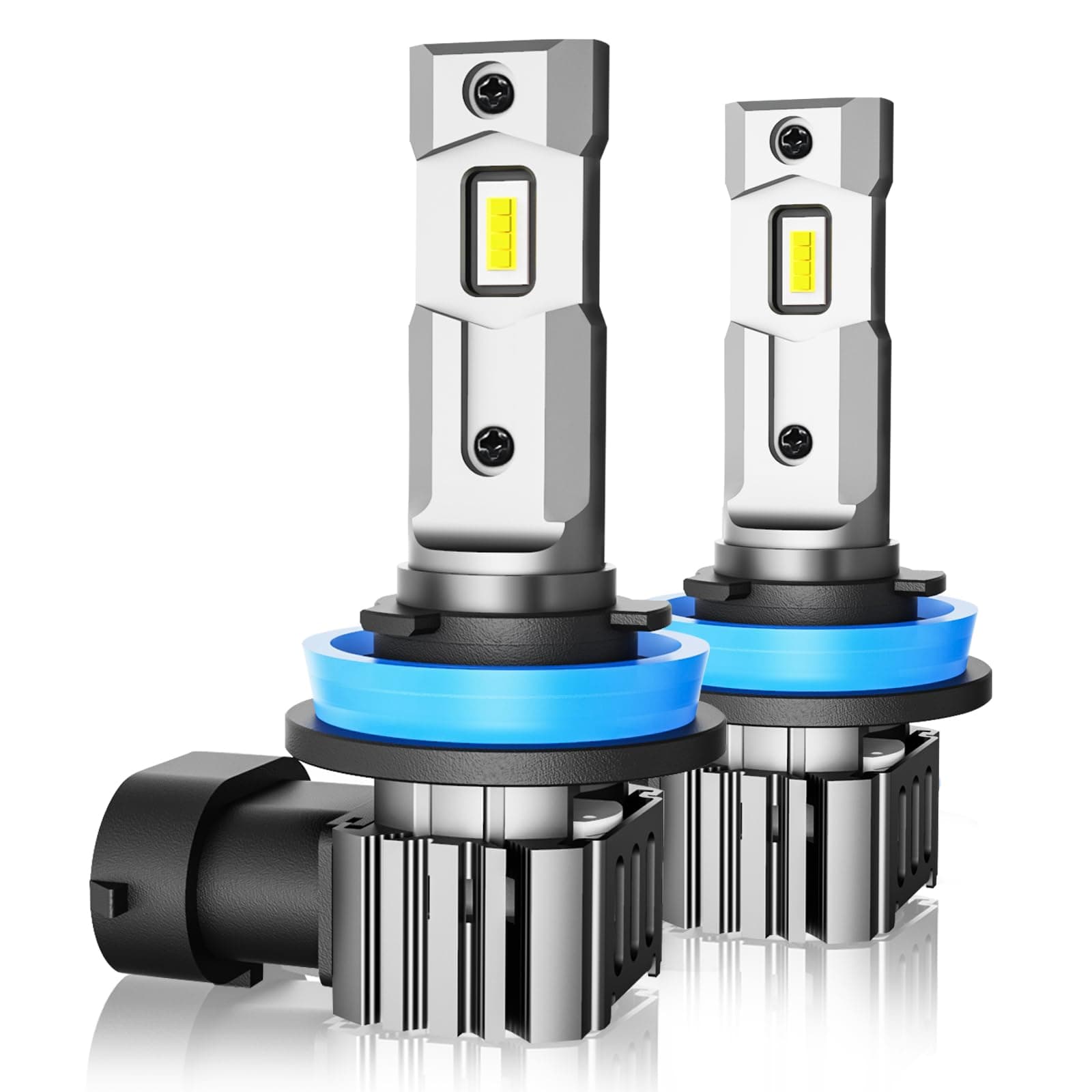 H11 Bulbs, 60W 16000LM Fog Lights, Super Bright Cool White Light Bulbs, Plug & Play, Pack of 2