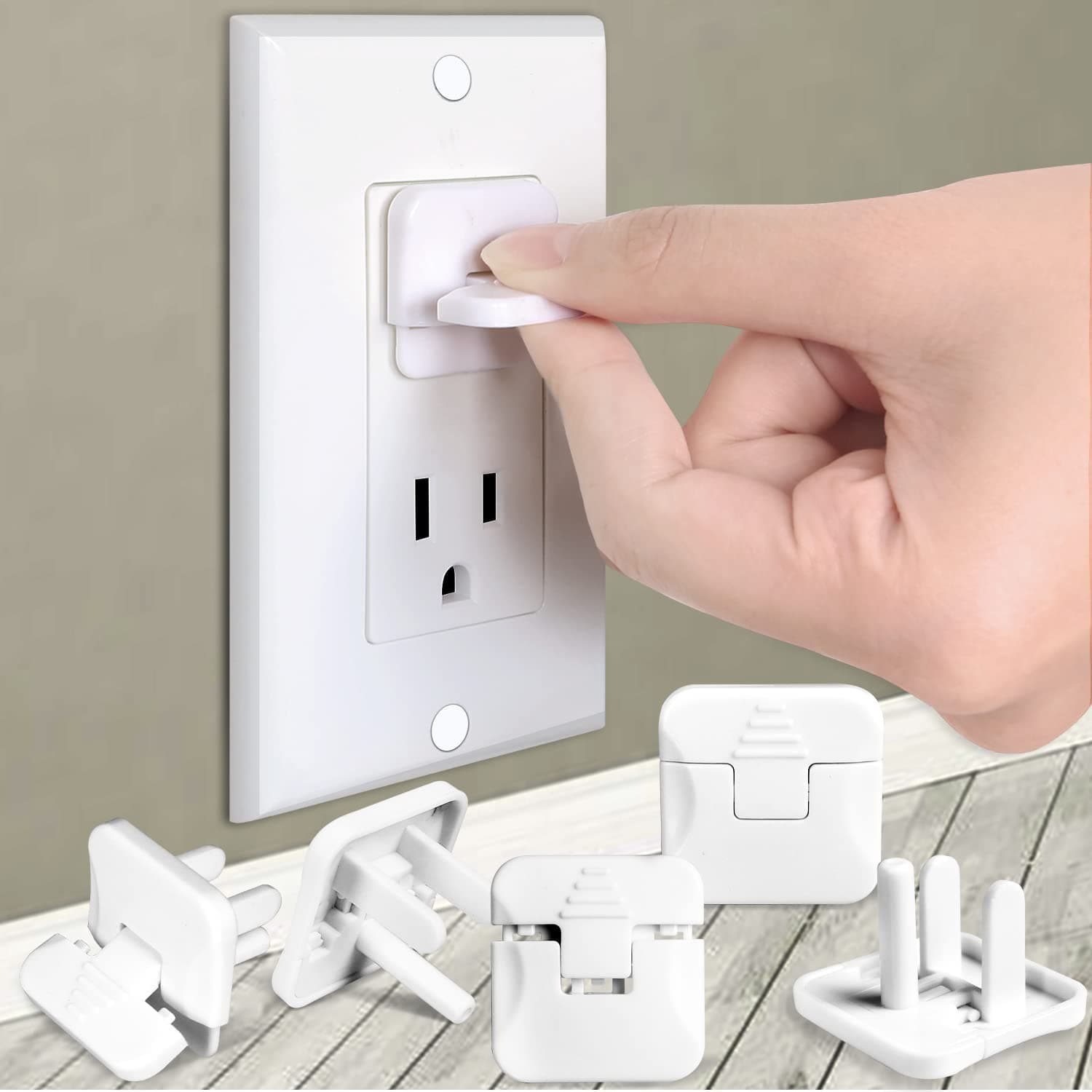 Outlet Covers Babepai 38-Pack White Child Proof Electrical Protector Safety Improved Baby Safety Plug Covers White A-Square-38 Count