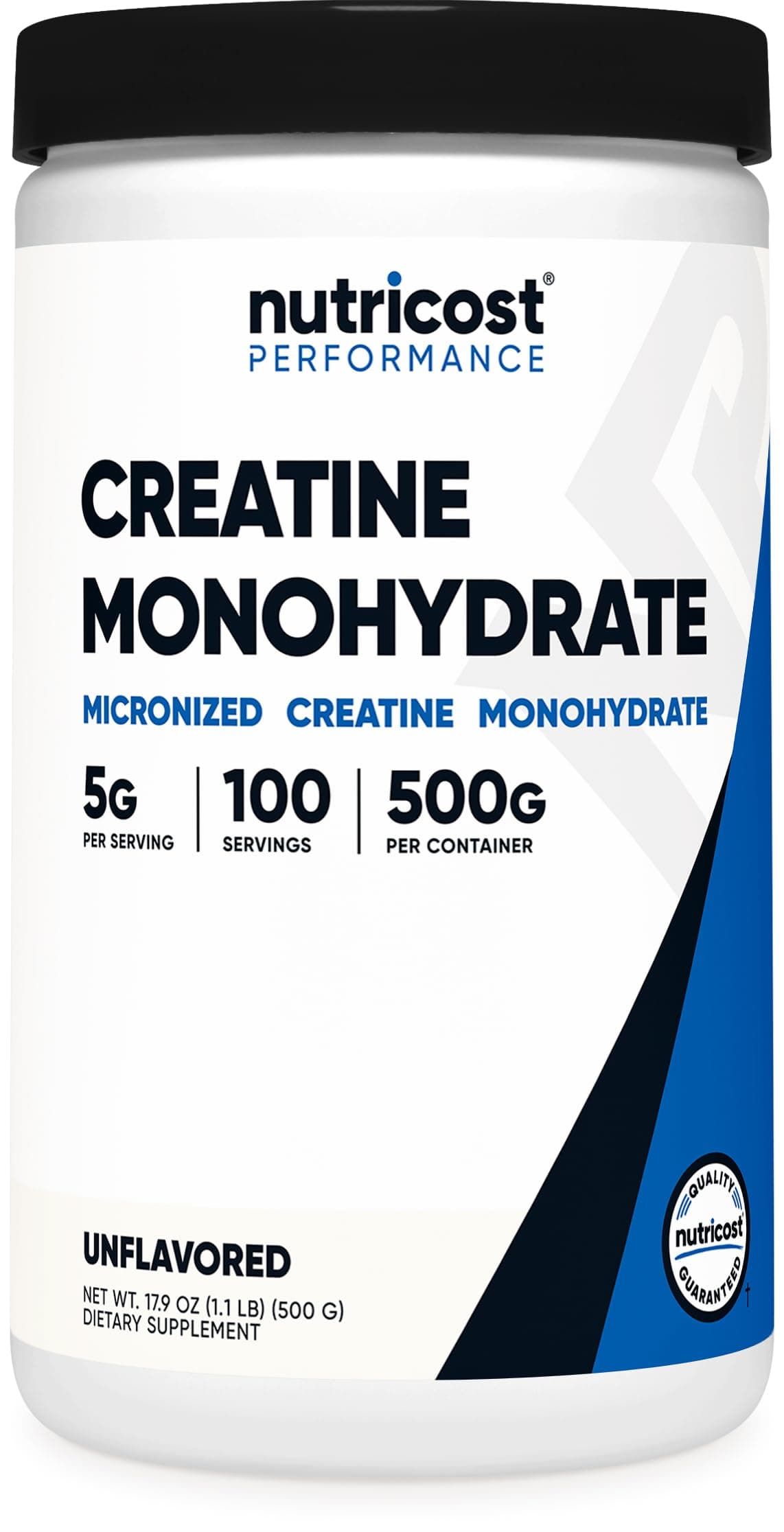 Nutricost Creatine Monohydrate Micronized Powder 500G, 5000mg Per Serv (5g) - 100 Servings, 17.9 Oz Unflavored 500 Gram (Pack of 1)