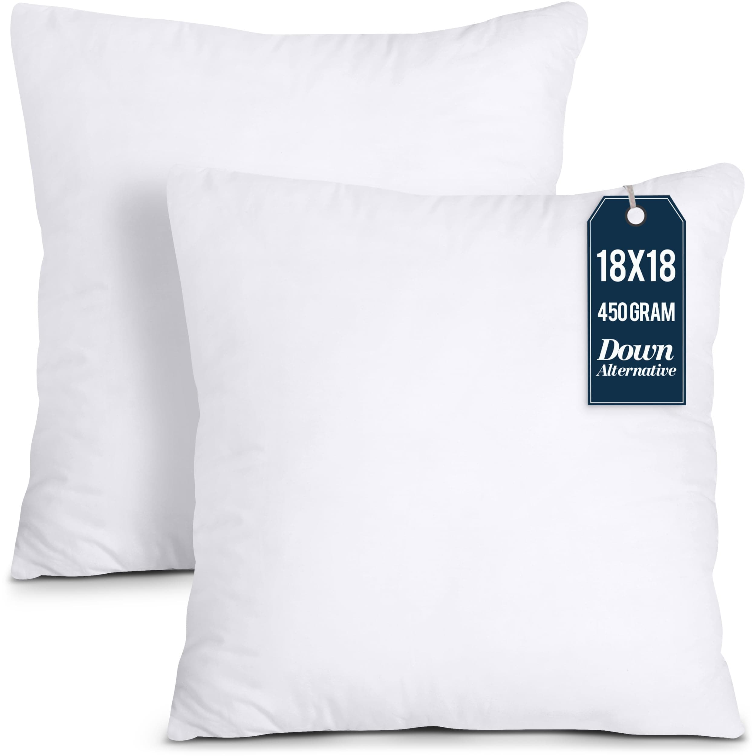Utopia Bedding Throw Pillows Insert (Pack of 2, White) - 18 x 18 Inches Bed and Couch Pillows - Indoor Decorative Pillow White 18x18 Inch