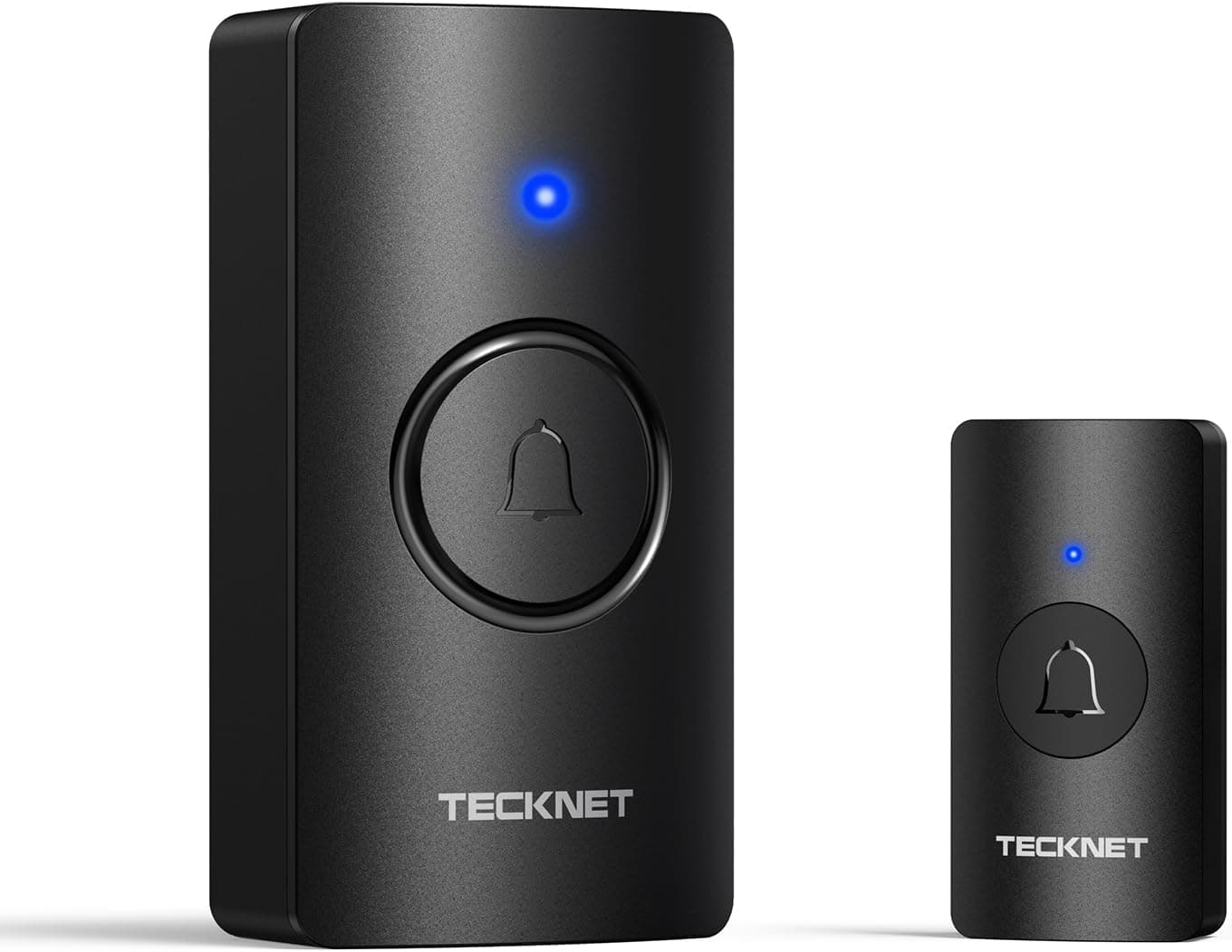 TECKNET TECKNET Wireless Doorbell 1312FT, IP67 Waterproof Classroom Doorbell Battery-Powered Door Bell, 60 Chimes 5-Level Volume, 4.5-year Battery Life, Electric Doorbells No Plug-in Required for Home 1Transmitter+1 Receiver Black