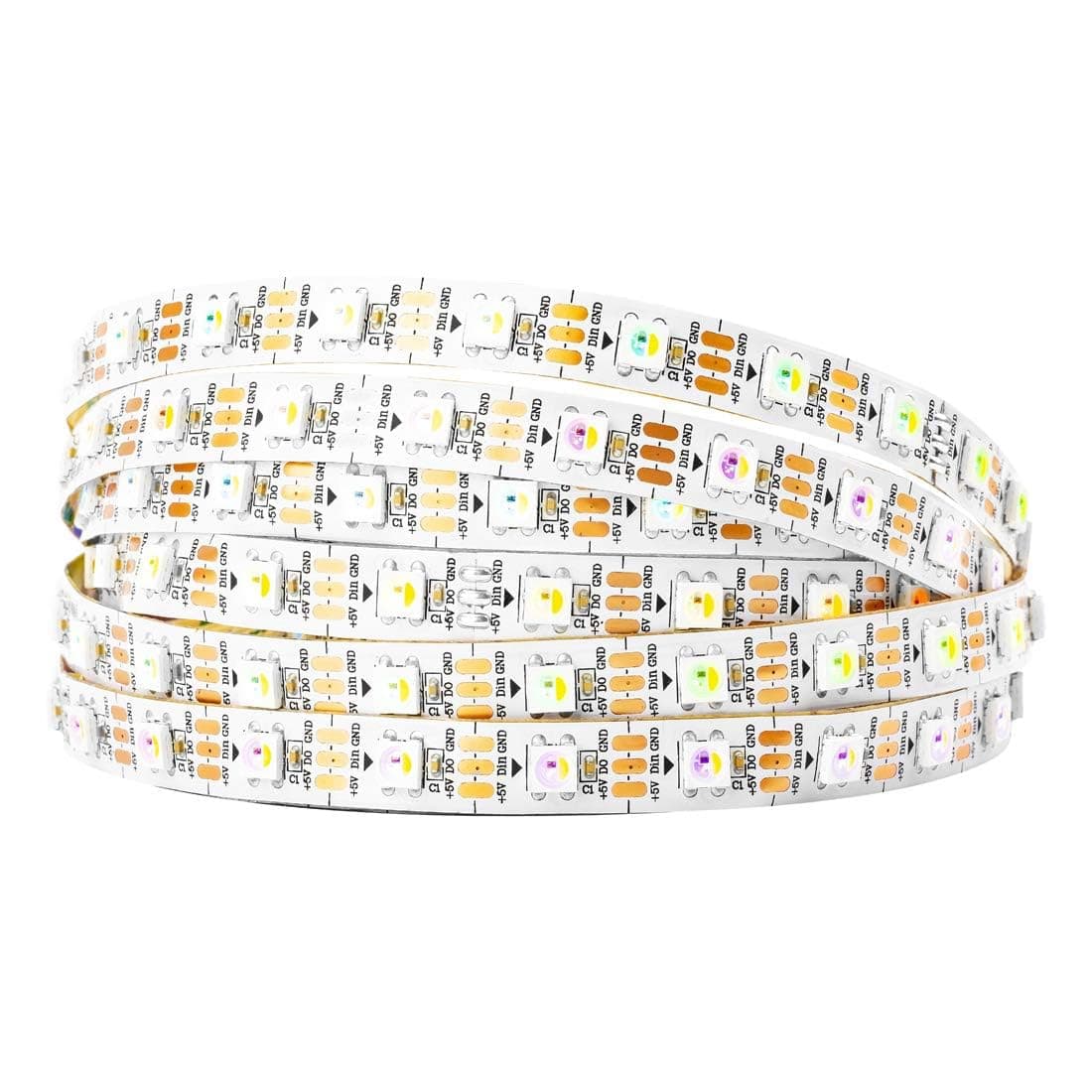 BTF-LIGHTING RGBW RGB+Natural White SK6812 (Similar WS2812B) 4 Colors in 1 LED Strip Individually Addressable 16.4ft 60Pixel/m 300LED Light Dream Color IP30 DC5V White PCB (No Adapter or Controller) White PCB IP30 RGB+Natural White