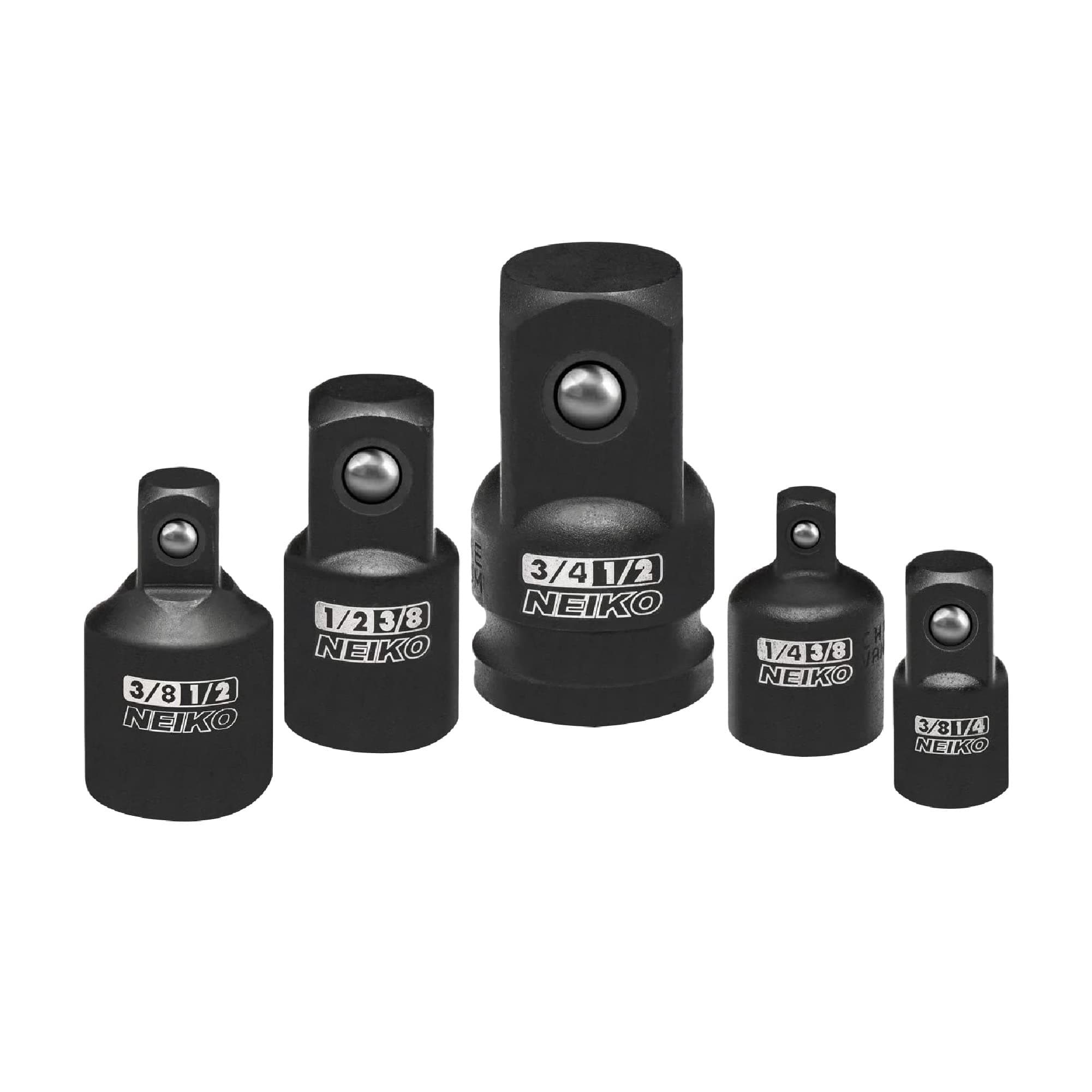 NEIKO 30249A 5 Piece Impact Socket Adapter Set, Standard SAE, 1/4, 3/8, 1/2" Cr-V Steel Impact Driver & Wrench Conversion Kit Socket Reducer, Locking Socket Adapter Set Adapter Reducer 5 Piece