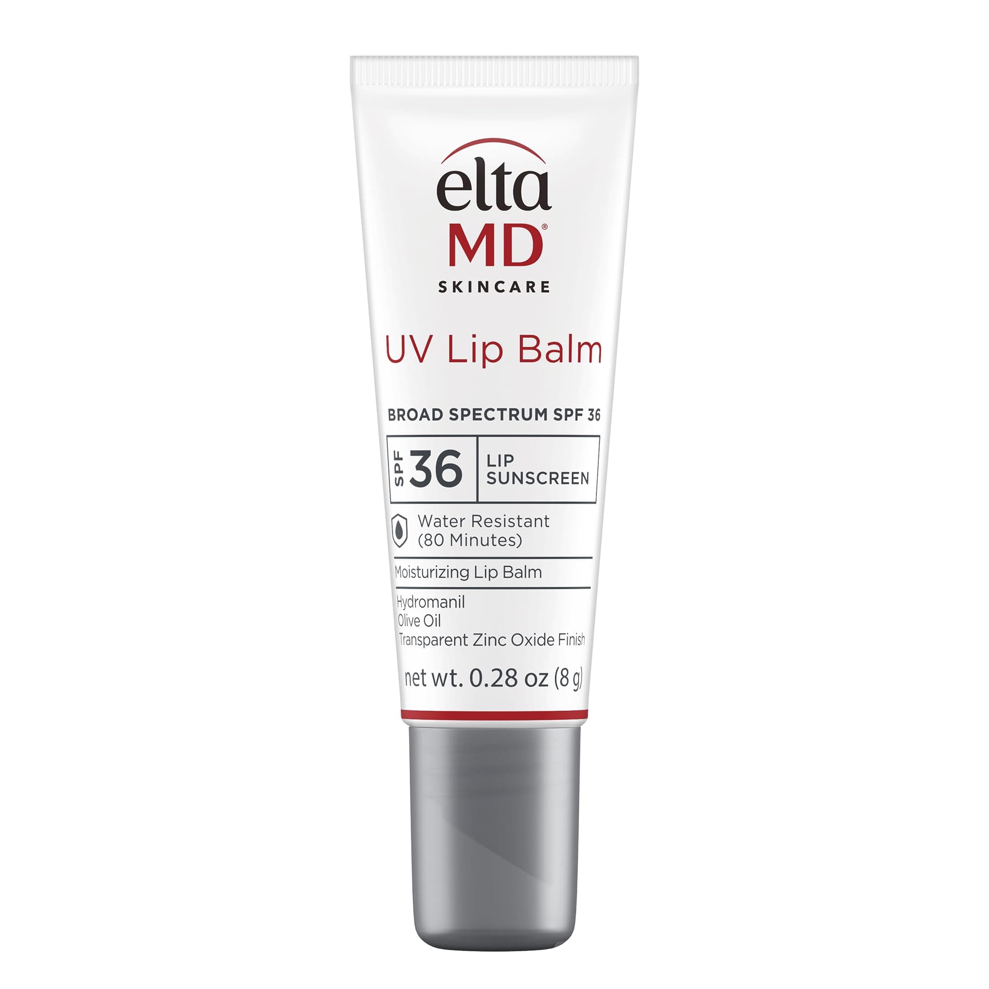 EltaMD UV Lip Balm Sunscreen, Moisturizes and Protects Dry Cracked Lips, Water Resistant up to 80 Minutes, Transparent Zinc Oxide Sunscreen 0.28 Ounce (Pack of 1)