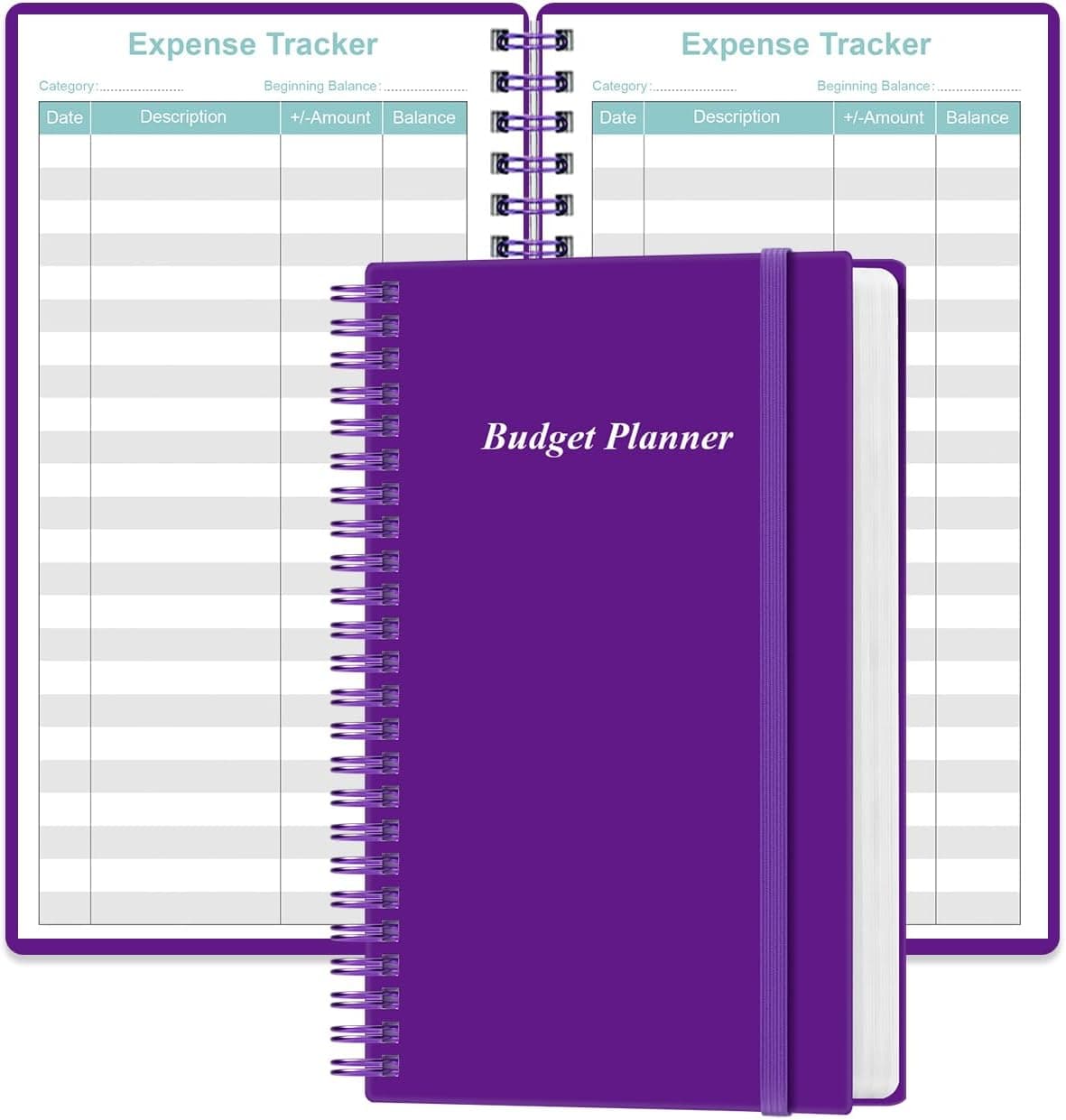 Budget Planner - A6 Expense Budget Tracker, Budget Books for Ledger Book, Money Organizer for Wallet, 3.75" x 6.75", Purple