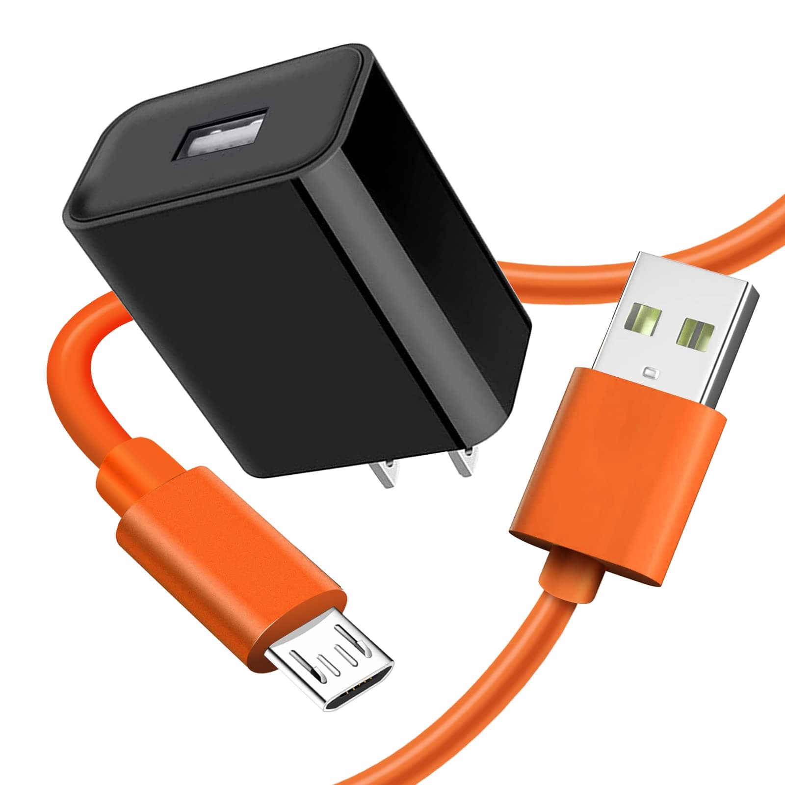 ycwwzzh Fast Charger Charging Cable Power Cord Wire Compatible for Ring Enabled Video Doorbell (Released in 2020) 2/3/3 Plus/ 4, Peephole Cam, Doorbell Pro, Camera Battery Replacement charger (Orange)