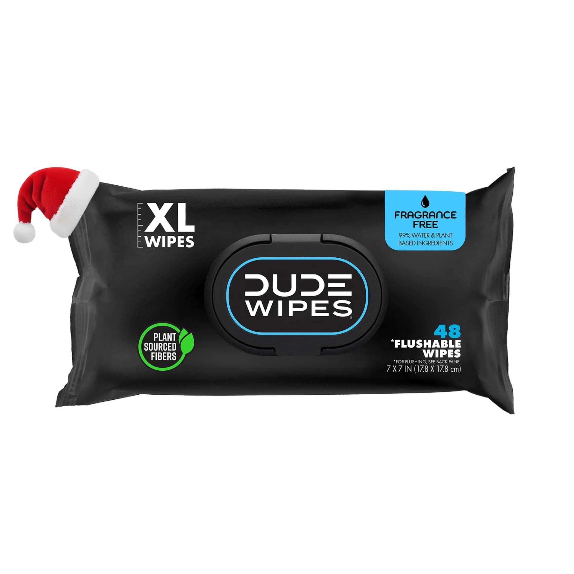 DUDE Wipes - Flushable Wipes Stocking Stuffers - 1 Pack, 48 Count - Unscented - Vitamin-E & Aloe - Septic and Sewer Safe Fragrance Free