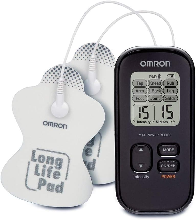OMRON Max Power Relief TENS Unit Muscle Stimulator - Massage Therapy for Lower Back, Arm, Foot, Shoulder, and Arthritis Pain - Drug-Free Pain Relief