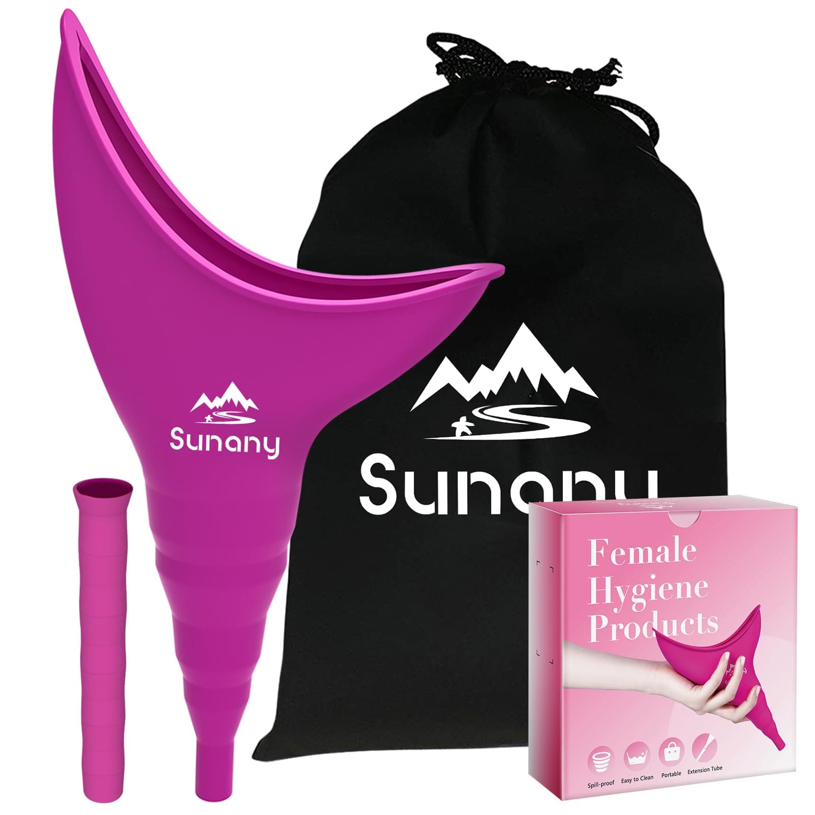 Female Urinal, Reusable Silicone Foolproof Women Pee Funnel Allows Women to Pee Standing Up,Women's Urinal is The Perfect Companion for Indoor Use fuchsia